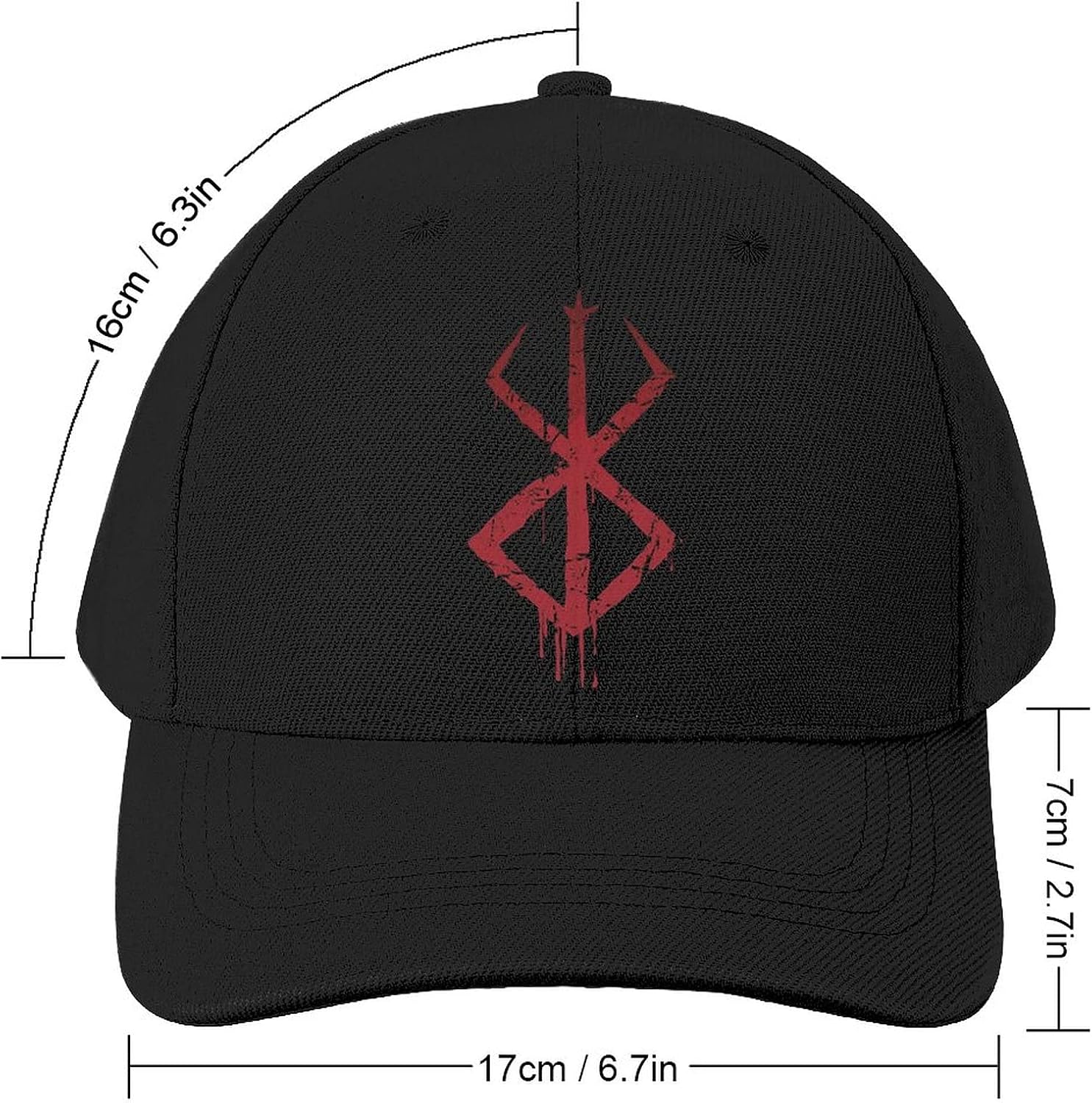 Gorra de béisbol ajustable de algodón con logotipo de anime para hombre, color negro