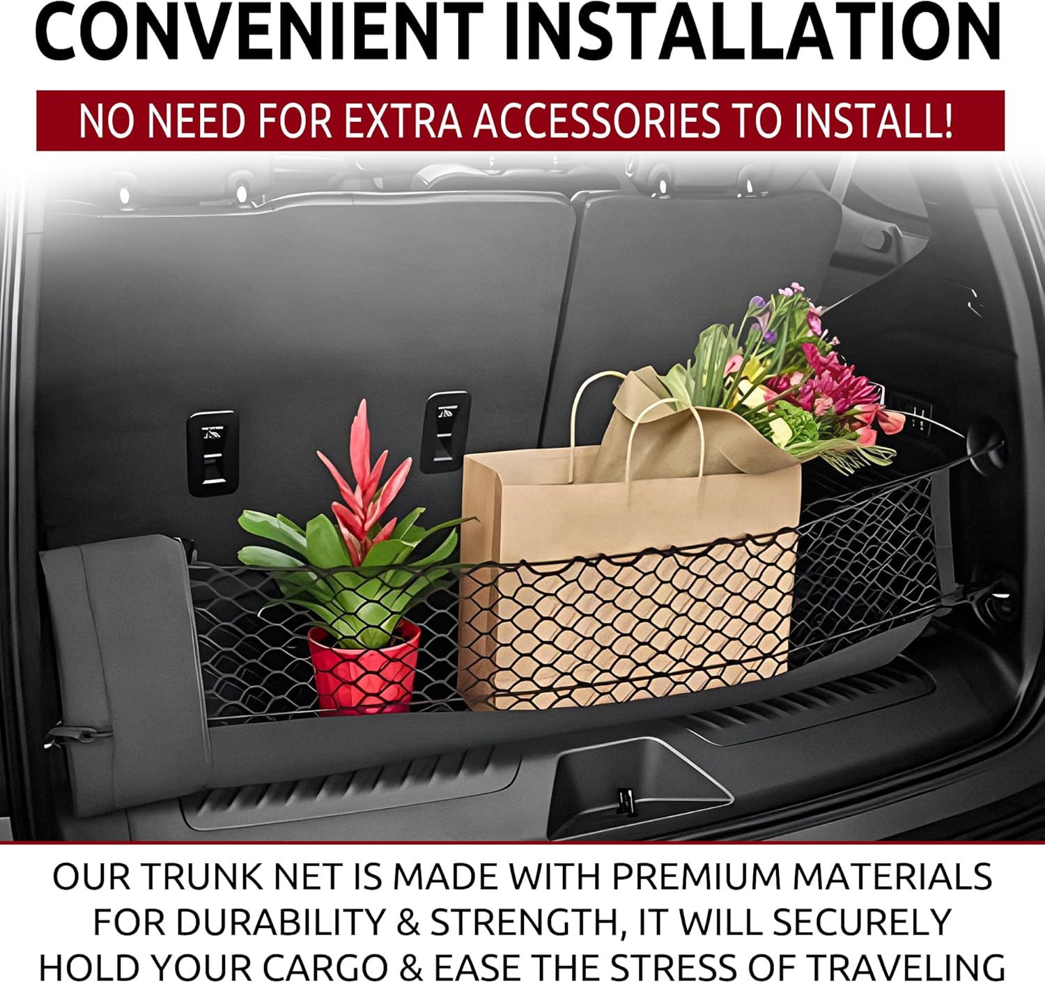 Red de carga de malla para maletero estilo sobre para Chevrolet Tahoe LS LT RST 2021-2024  Accesorios de coche  Organizadores y almacenamiento de