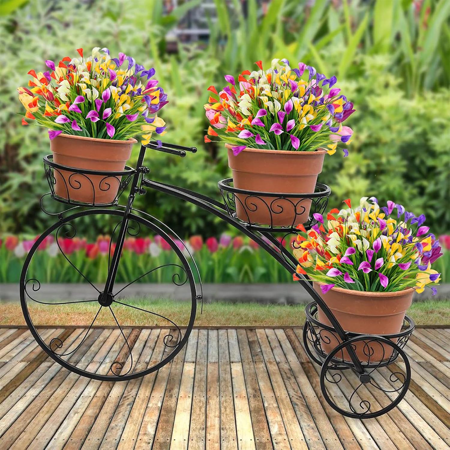 VOGUSON Flores falsas para decoración, flores artificiales de lirio de cala para exteriores, resistentes a los rayos UV, flores artificiales para