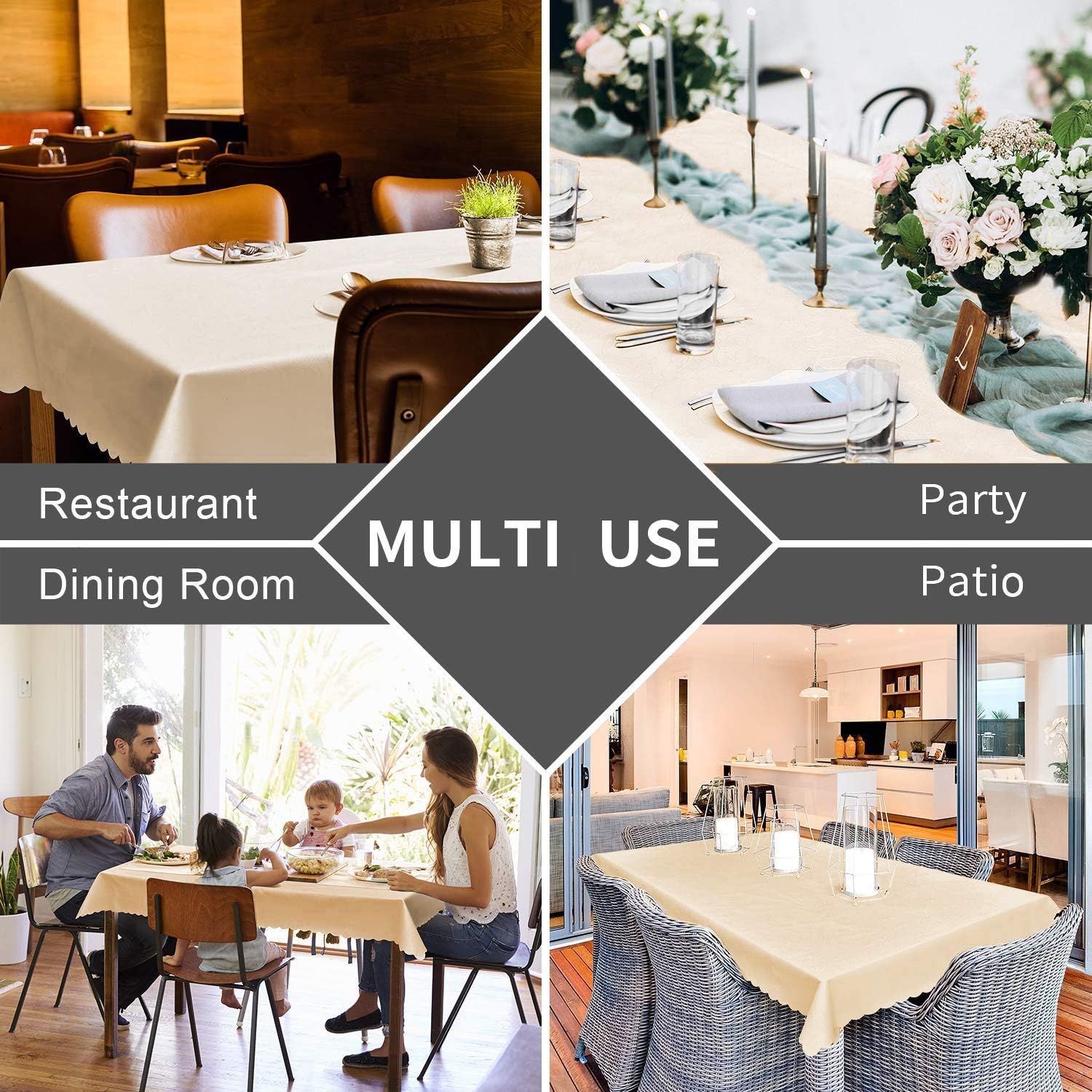 Smiry – Mantel de vinilo resistente al agua, a prueba de manchas, resistente al aceite, mantel para cocina y comedor