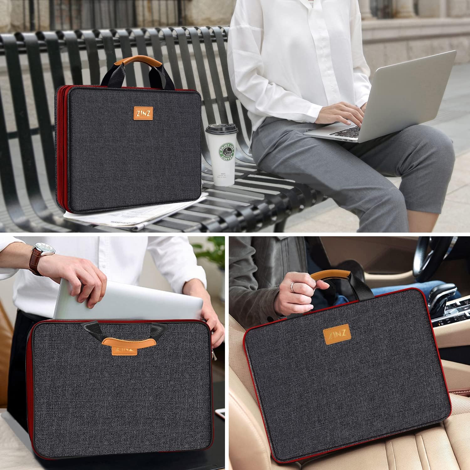 ZINZ Funda delgada y expandible para portátil de 13, 14, 15, 16 pulgadas, bolsa de almacenamiento multiusos para accesorios de computadora