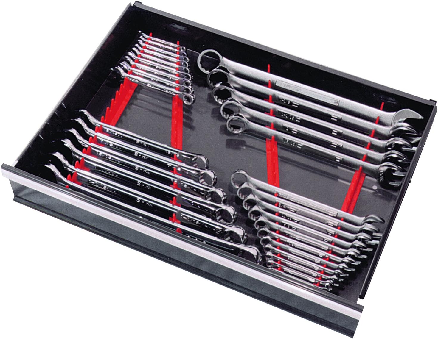 Ernst Manufacturing riel soporte para set de llaves de tuercas con respaldo magnético.