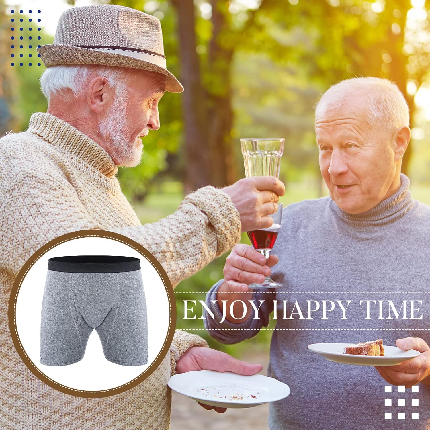 Ropa interior para incontinencia de 6 piezas para hombre, de absorción, lavable, a prueba de fugas, de algodón, protectora, ropa interior y ropa