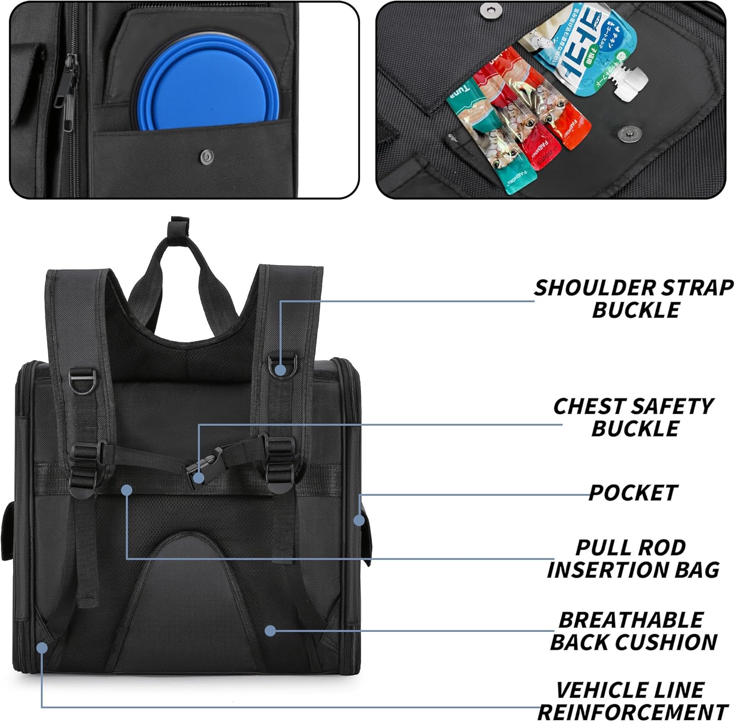 PROKEI Mochila para gatos con paneles de malla, ventilada y cómoda soporte de espalda, perfecta para viajes, senderismo y al aire libre con gatos y