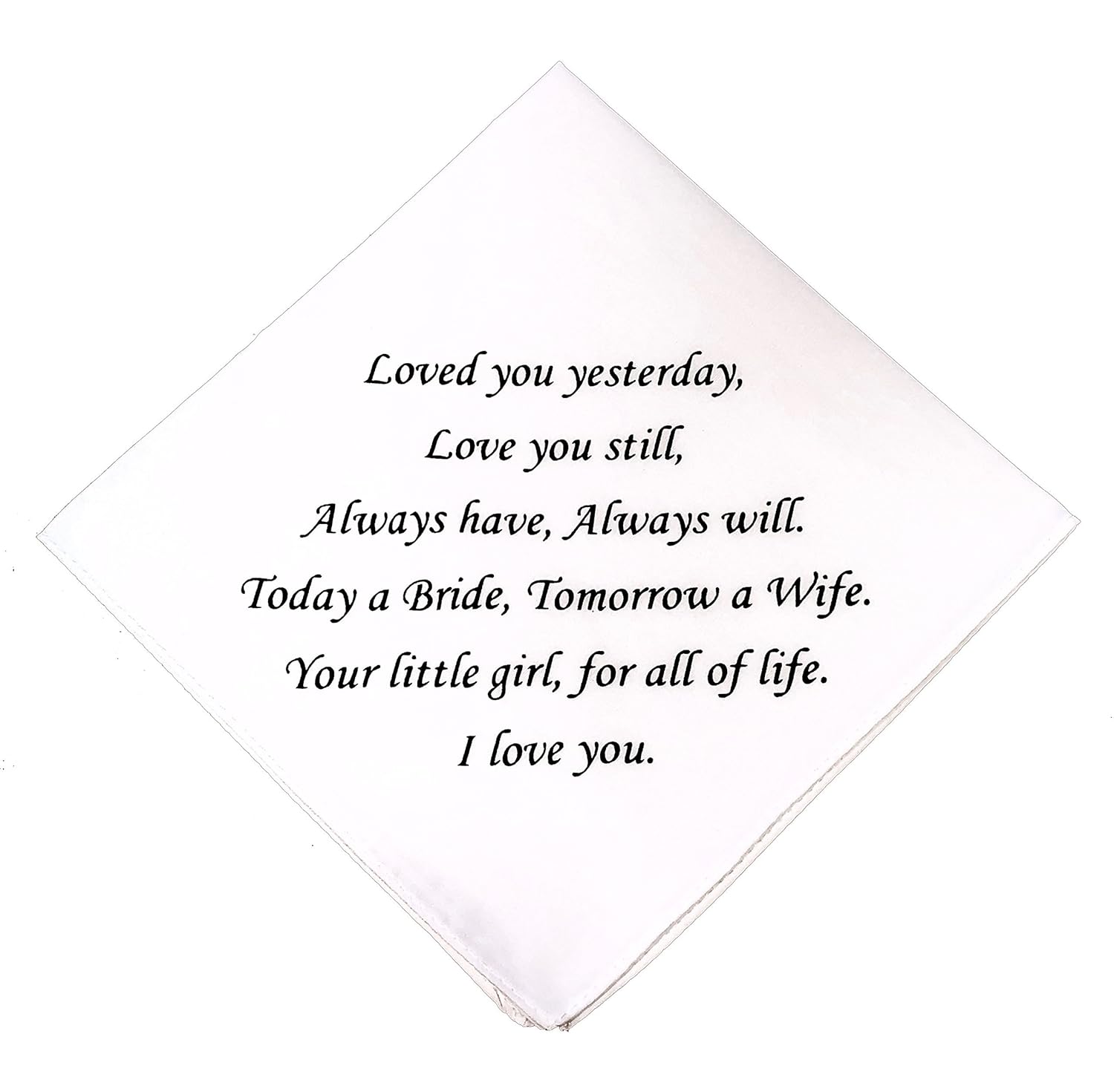 Father of the Bride Wedding Handkerchief- Father of the Bride Gift- Mother of the Bride Gift by Wedding Tokens