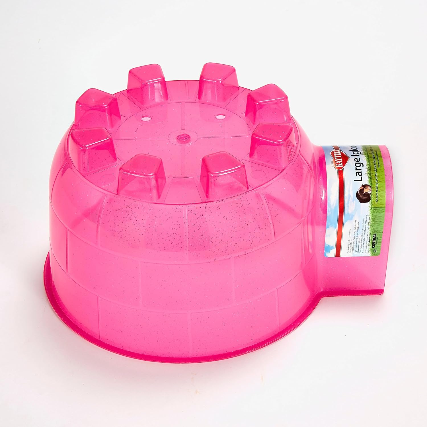 Kaytee Igloo Habitat – Escondite para conejillos de indias, hurones, conejos enanos, chinchillas y otros animales pequeños, colores surtidos, grande