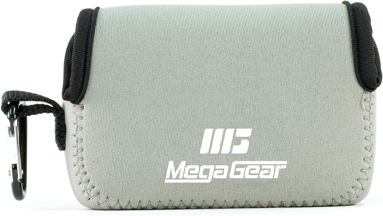 MegaGear Canon Powershot Sx730 Hs, Sx720 Hs, Sx710 Hs, G16, G15 Funda de neopreno ultra ligera para cámara, con mosquetón, color gris, MG1246, piel