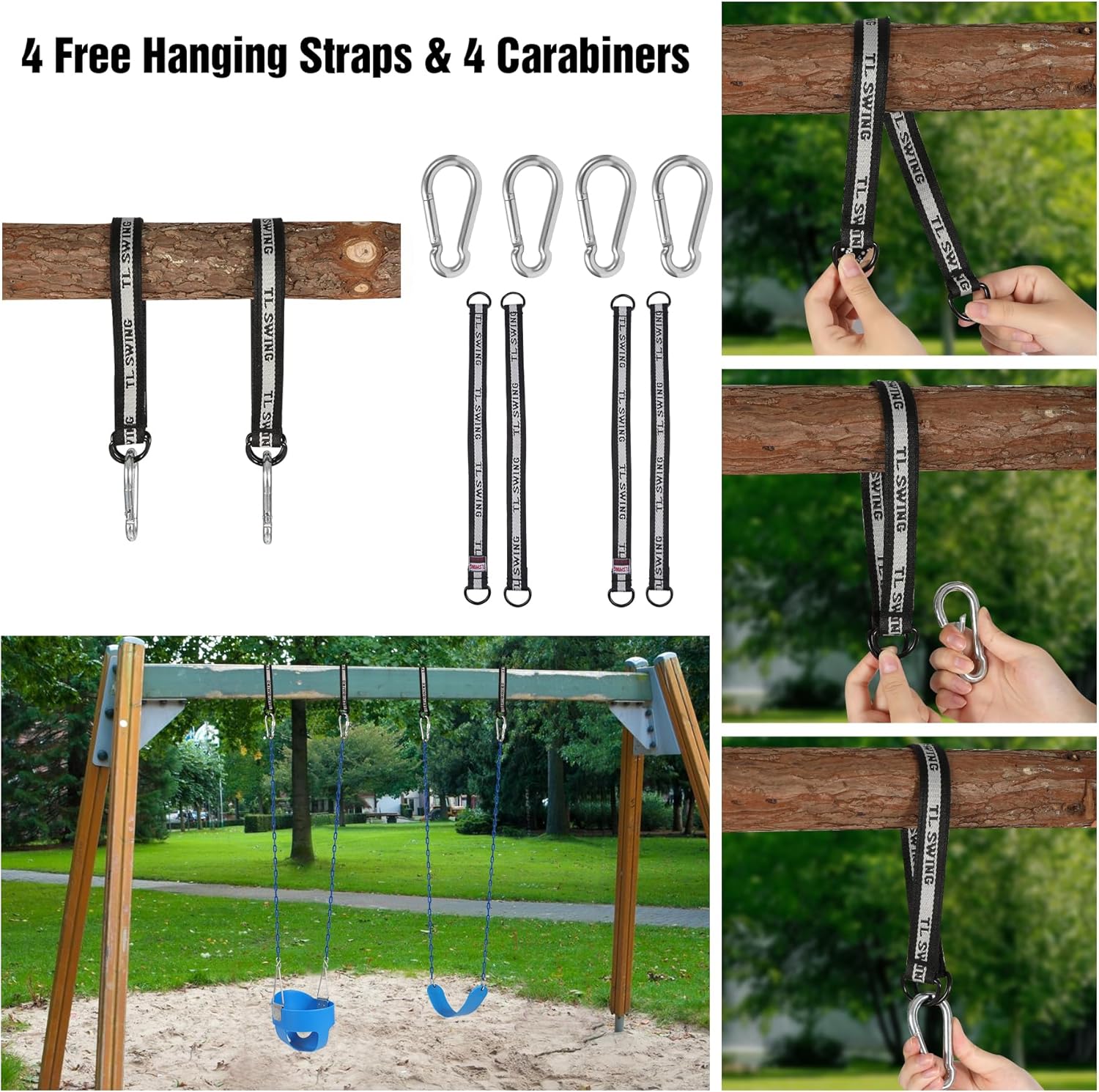 RedSwing Columpio de cubo completo de respaldo alto con asiento de columpio resistente (triángulo y cadena de inmersión), correas de árbol