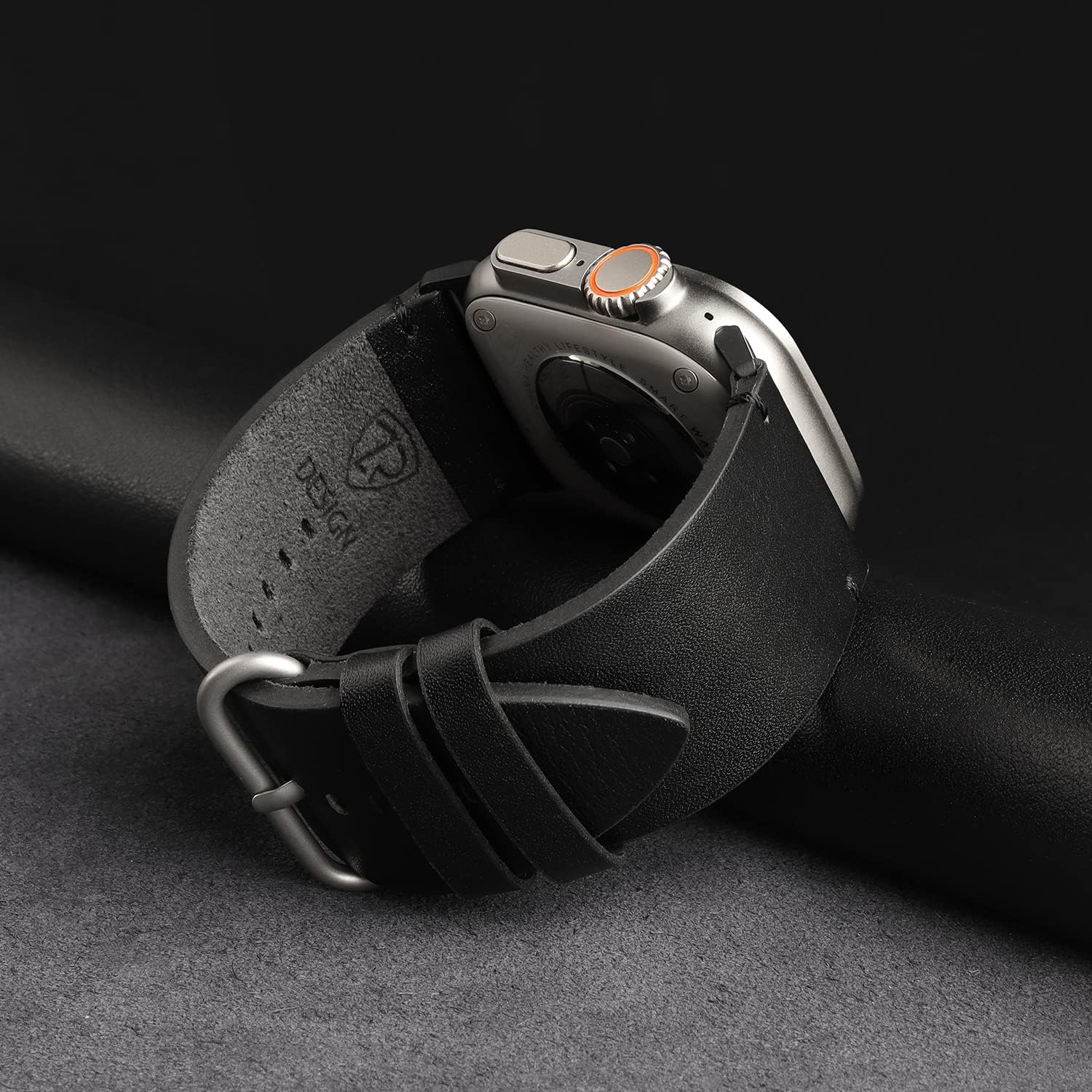 XIAOJU Correa de cuero ultra ancha compatible con Apple Watch de 1.929 in 1.772 in 1.732 in 1.654 in, correa de cuero genuino Apple Watch para