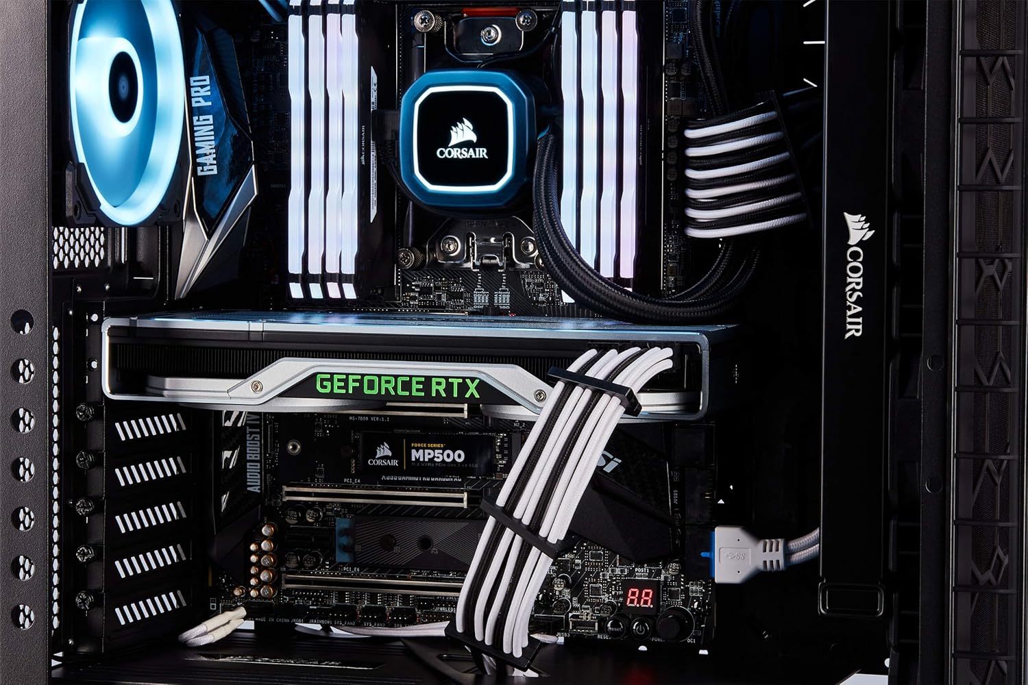 Corsair Cables EPS12VATX12V prémium con funda individual, color blanco, para fuentes de alimentación Corsair