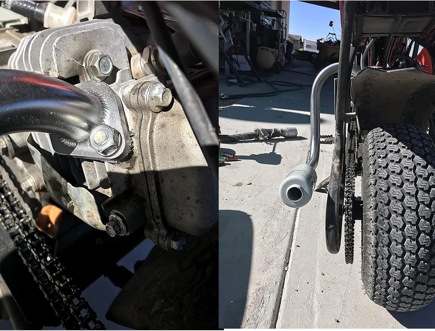 Escape con silenciador para Hemi Predator 212cc 6.5hp Honda GX160 GX200 Powerhorse 208cc DuroMax 7 Hp Go Kart y Mini Bike
