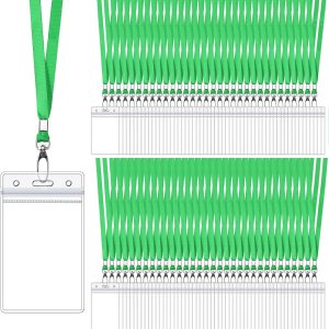 Juego de 100 cordones de color sólido con soporte para credencial de identificación, cordones duraderos para crucero con soporte impermeable para Juego de 100 cordones de color sólido con soporte para credencial de identificación, cordones duraderos para crucero con soporte impermeable para