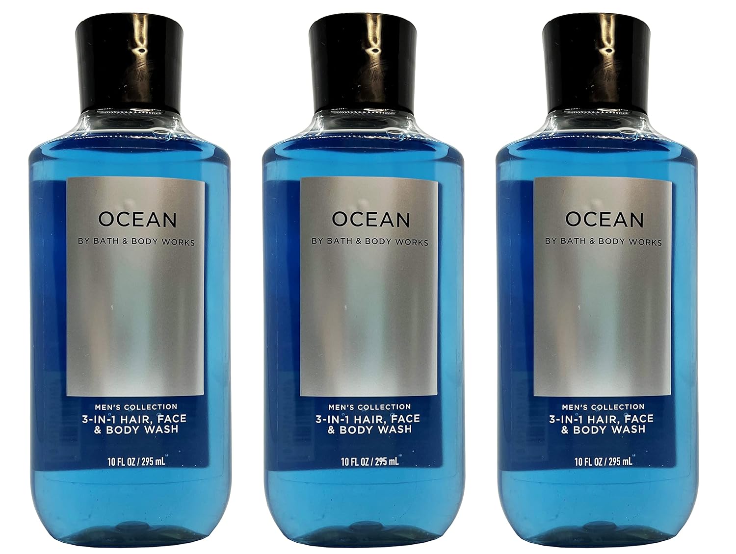 Lote de 3 Bath and Body Works Ocean Signature Collection 2 en 1 Champú corporal para hombres, 10 onzas líquidas