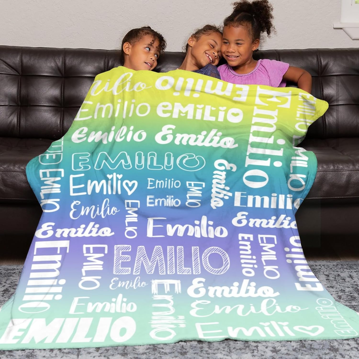 Dr.TOUGH Mantas personalizadas para niños, manta personalizada con nombre, mantas y mantas con monograma para niños y adultos, regalo de Navidad y