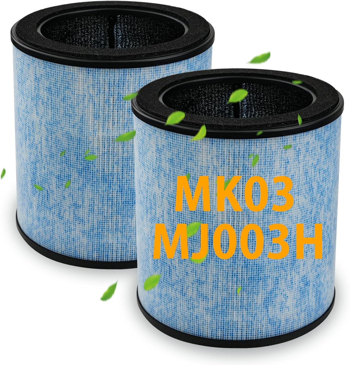 BBT MK03 – Filtro de aire de repuesto compatible con AROEVE MK03 y POMORON MJ003H purificador de aire, 4 en 1 True HEPA y filtro de carbón activado