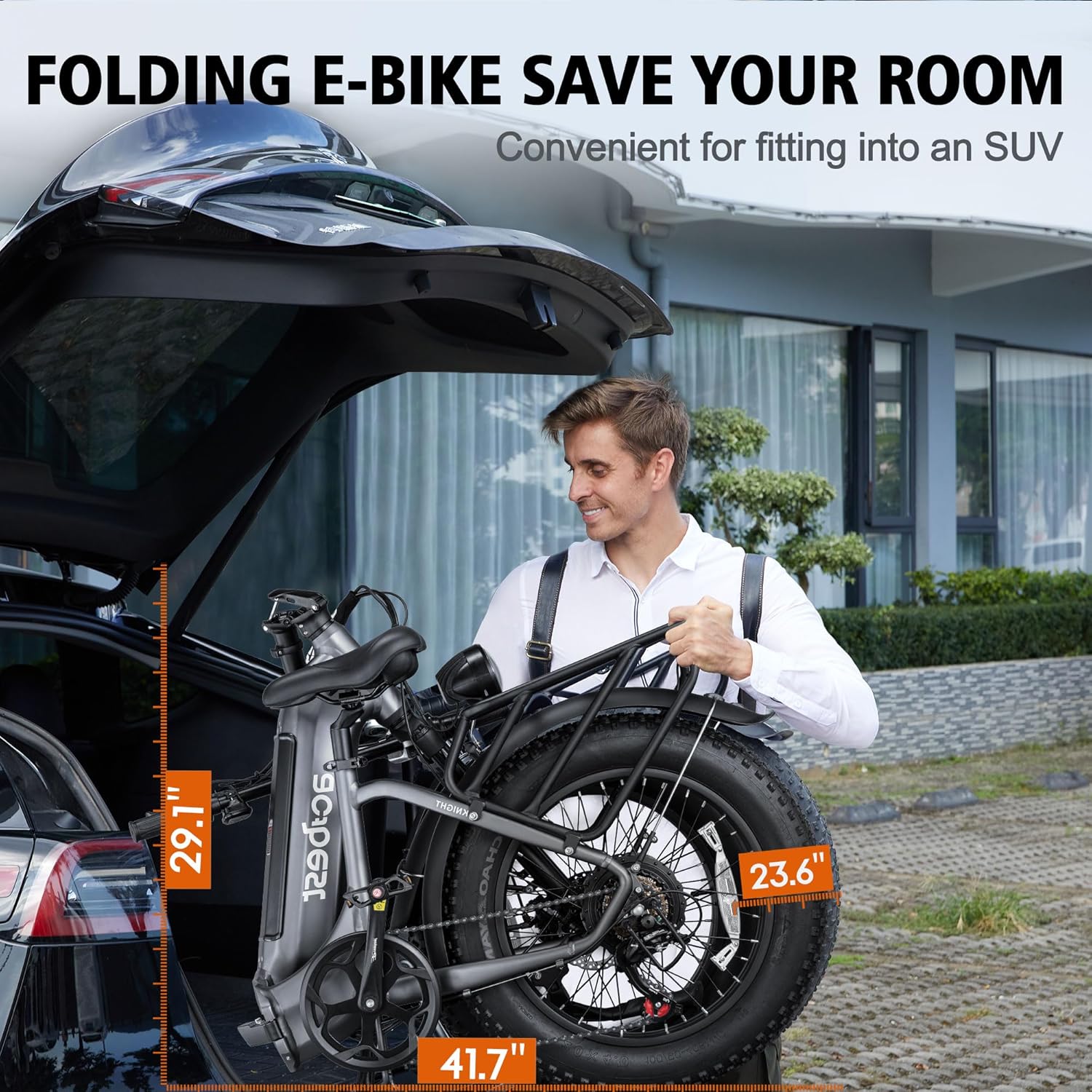 Bicicleta eléctrica para adultos, bicicletas eléctricas de 20 pulgadas x 4 con motor sin escobillas de pico de 1000 W, batería extraíble de 48 V y