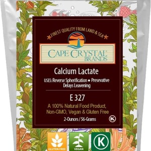 Lactato de calcio 2-oz. Agente de esferificación directa y inversa de grado alimenticio Lactato de calcio 2-oz. Agente de esferificación directa y inversa de grado alimenticio