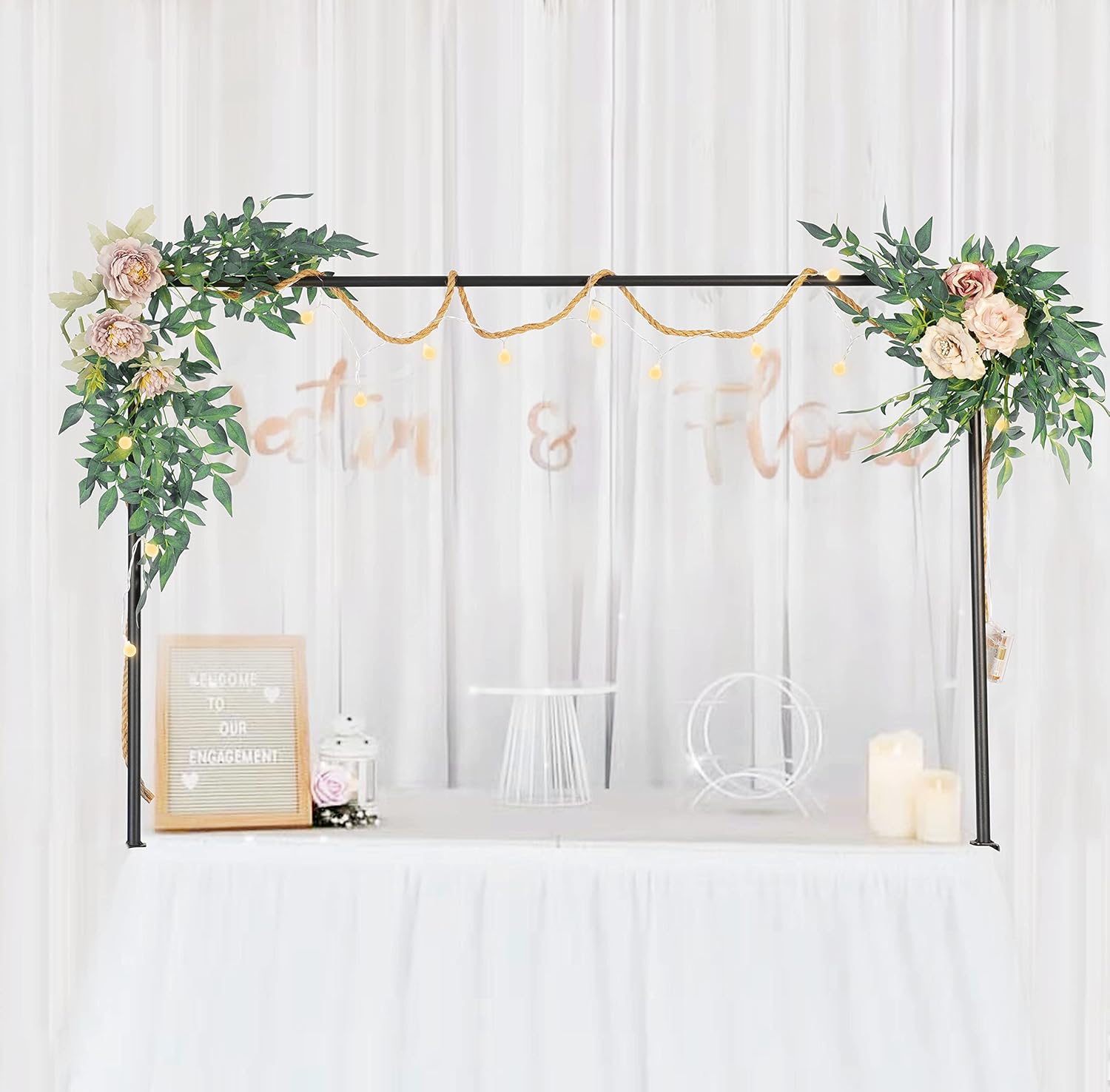 Soporte ajustable para barra de mesa (49-78 pulgadas), soporte de arco de calidad prémium para cumpleaños, aniversario, Navidad, arco decorativo
