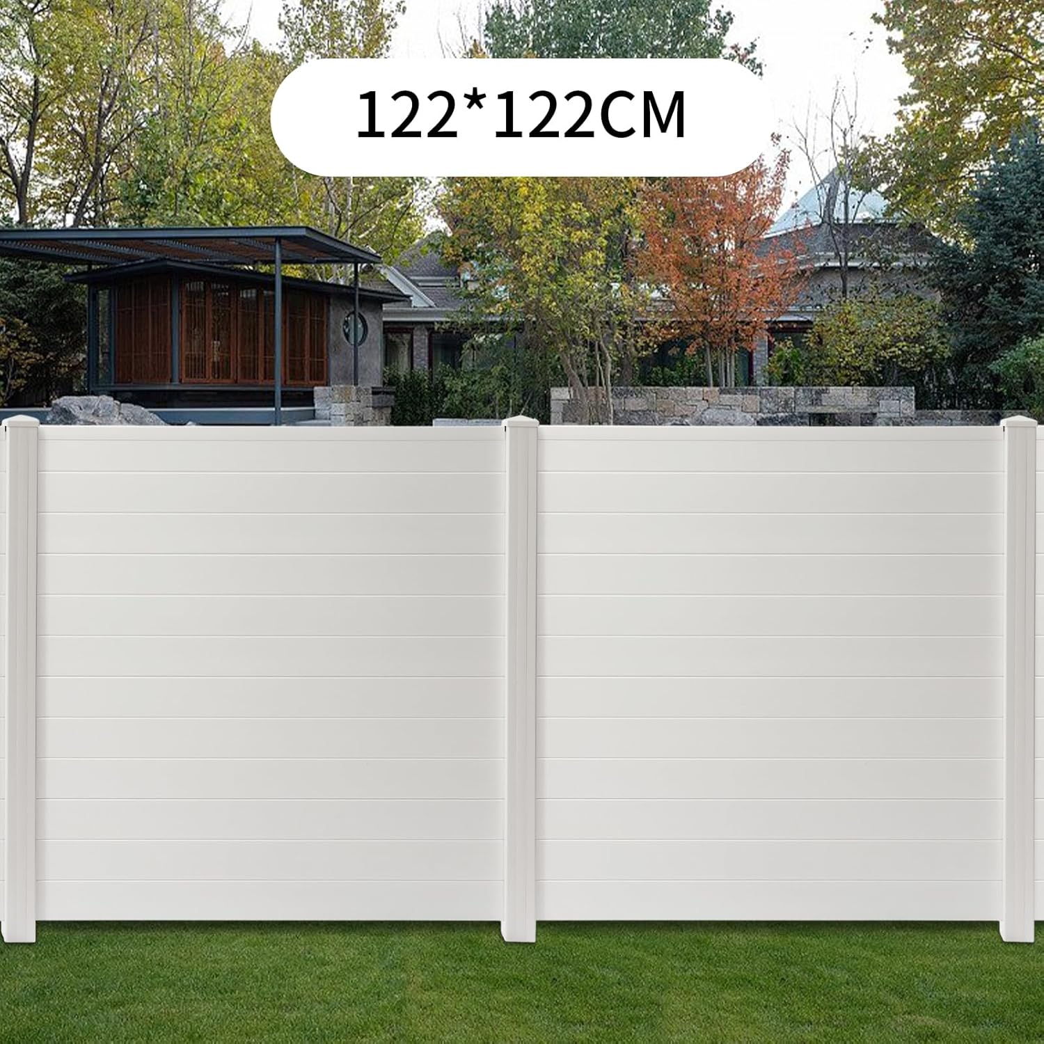 YETINGSHOP Pantalla de privacidad para exteriores, 2 paneles, 48 pulgadas de alto decorativo para aire acondicionado y basura, fácil montaje, vallas