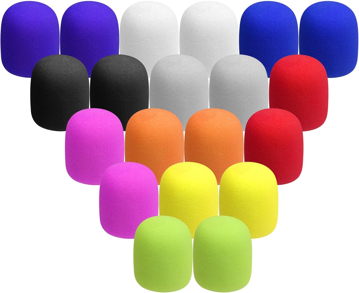 20 fundas de espuma de micrófono, gruesas de mano, para micrófono, parabrisas reutilizables, para la mayoría de micrófonos (multicolor)