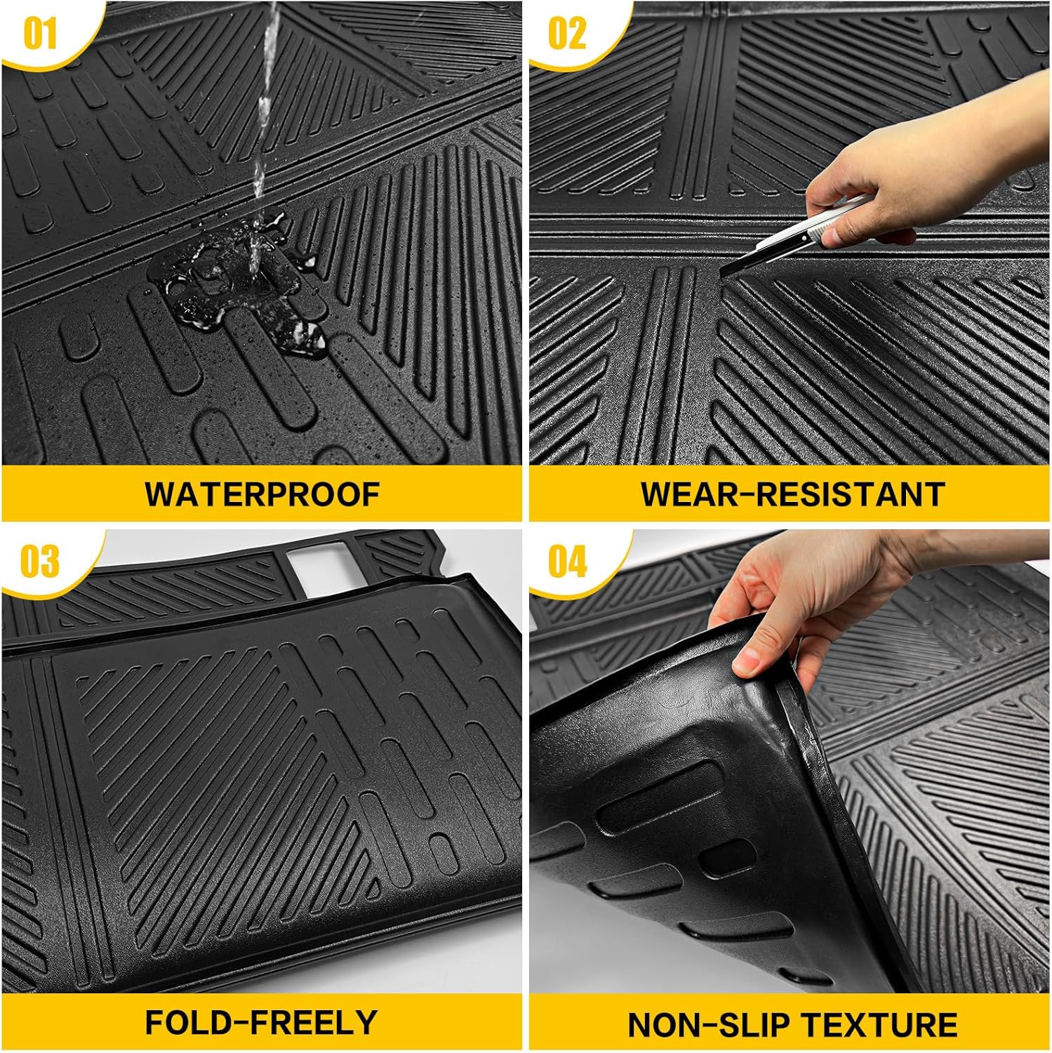 Tapete de maletero para Toyota 4Runner 2010-2024, revestimiento de carga trasera TPE para todo tipo de clima para 4Runner de 5 plazas sin
