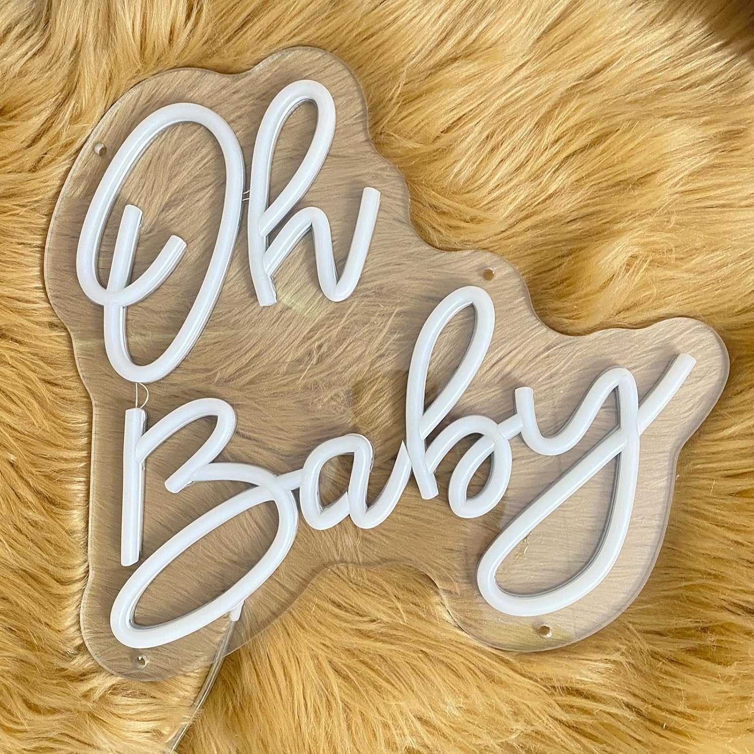 Oh Baby – Letreros de neón para decoración de pared, luz de neón blanca fría para decoración de baby shower, fiesta de cumpleaños, decoración de