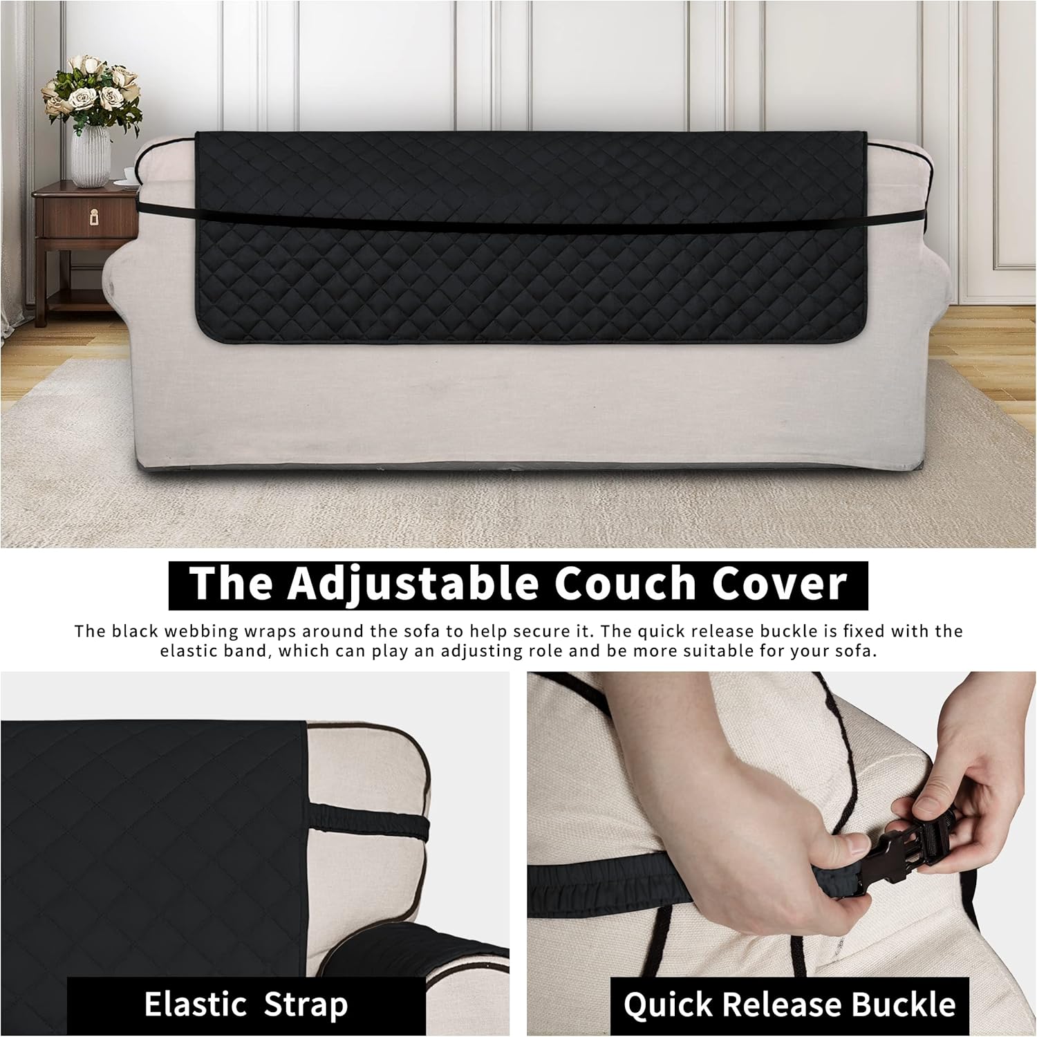 Funda de sofá súper antideslizante para sofá de 2 cojines, resistente al agua, acolchada, protector de muebles para perros, mascotas y niños (sofá