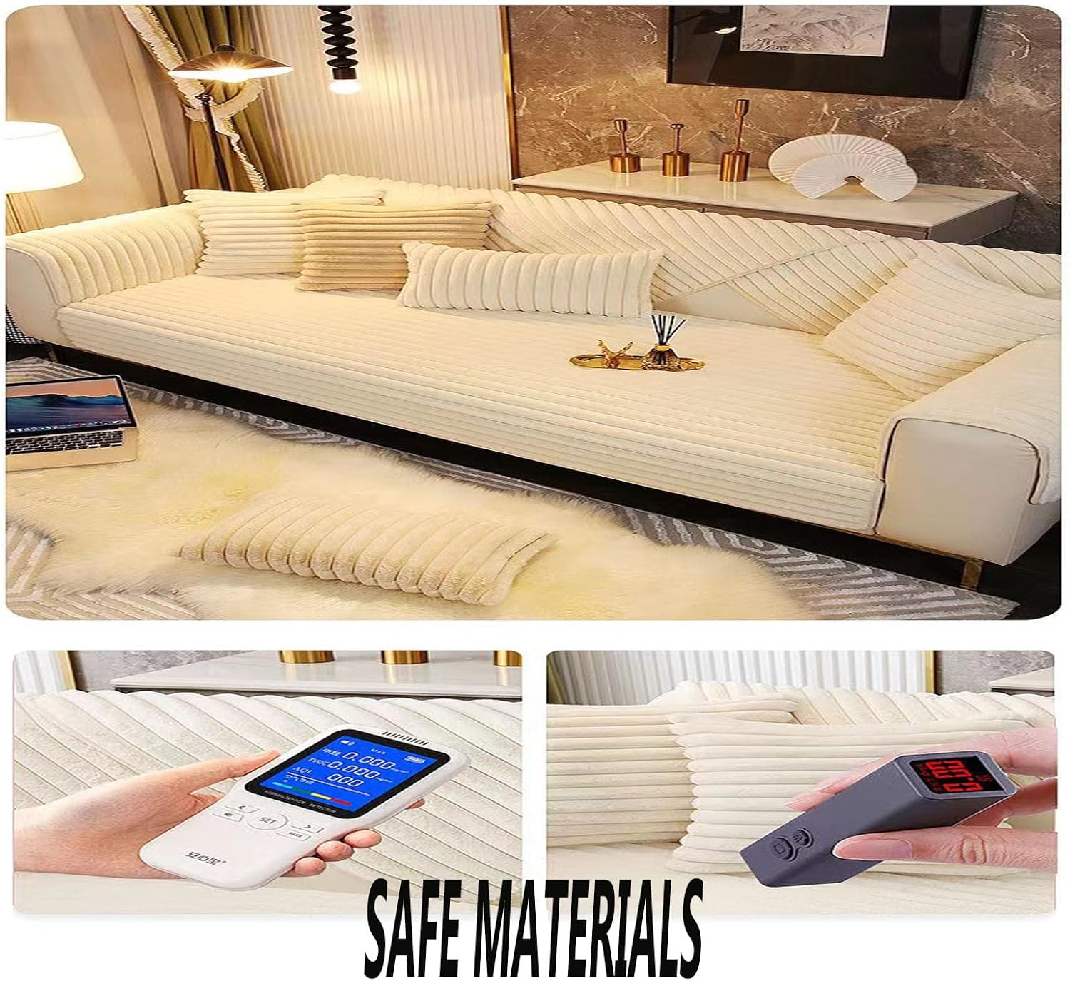 Funda de sofá antideslizante de color sólido y acogedora, funda de sofá universal, cojín de asiento, funda de cama peluda para perro, manta para