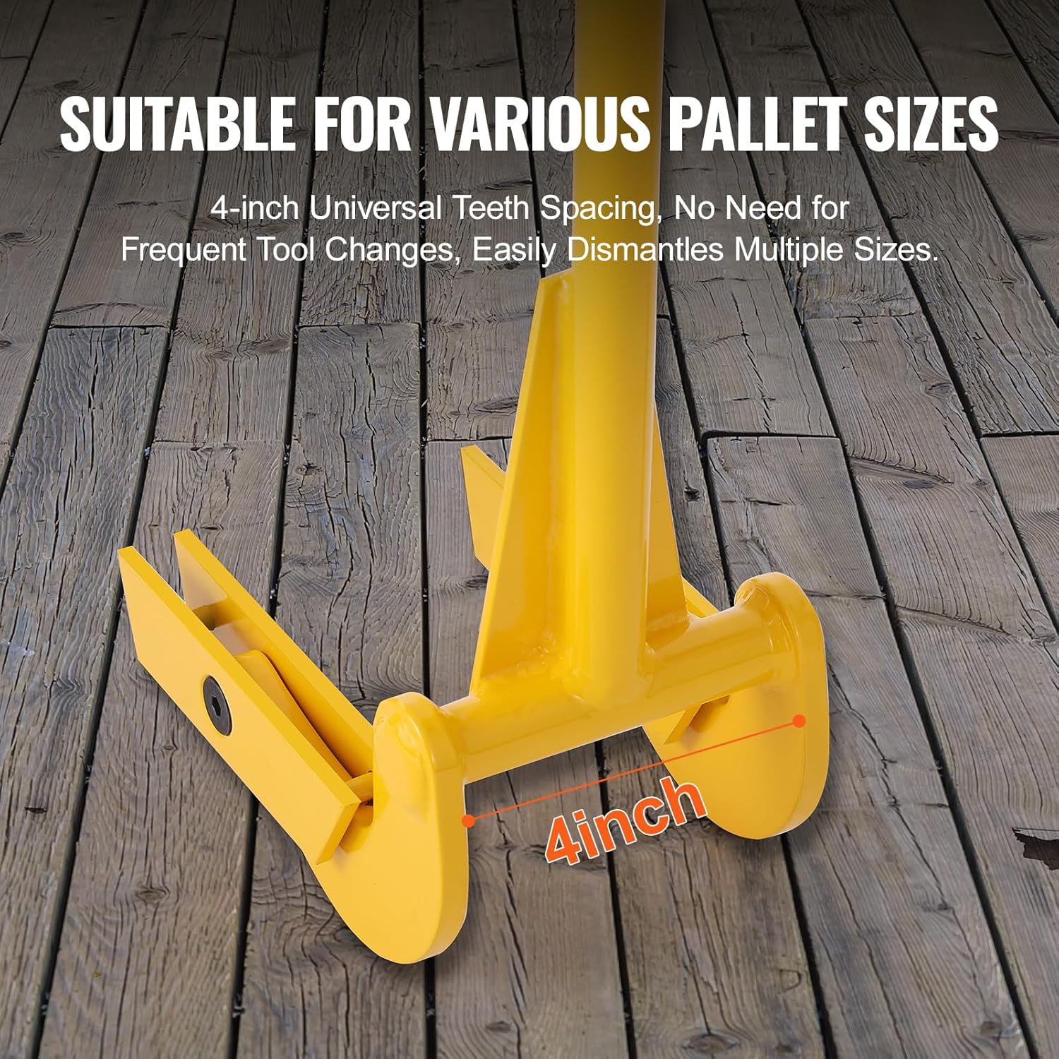 VEVOR Pallet Buster Herramienta con mango largo de 41 pulgadas, acero al carbono, resistente, demolición, palés, herramienta de paleta, extractor de