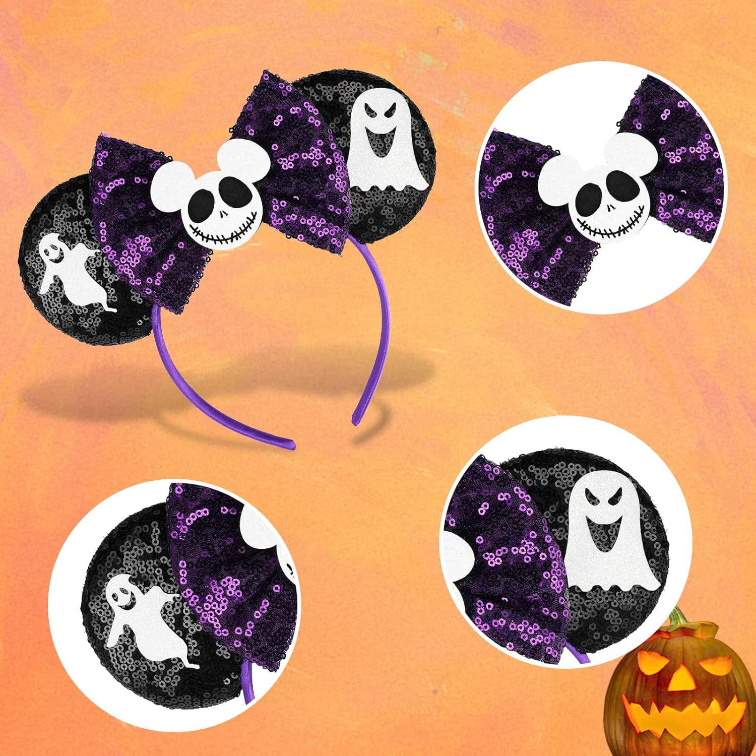 FANYITY Orejas de ratón, diadema de lentejuelas con orejas de ratón para niños, niñas y mujeres, Halloween y viaje de Disney (YL)