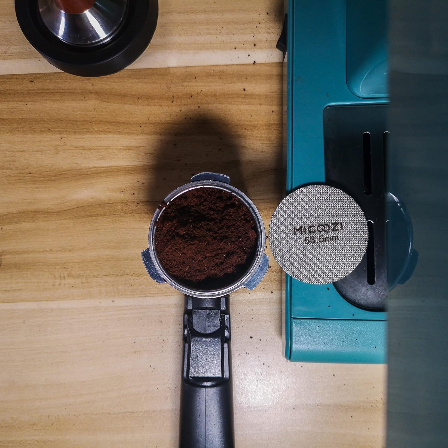 Pantalla de disco de café espresso de 2.106 in, reutilizable, 0.067 in de grosor, acero inoxidable de 100 m, placa de malla de filtro de café