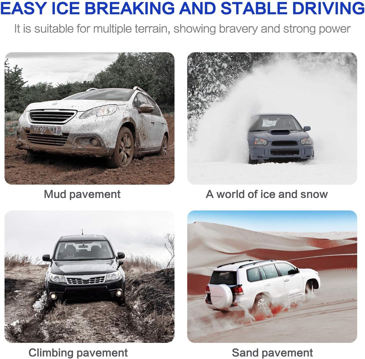 AutoChoice – 6 paquetes de cadenas de nieve para automóvil, antideslizantes, de emergencia, con acero de manganeso grueso. para camiones SUV en