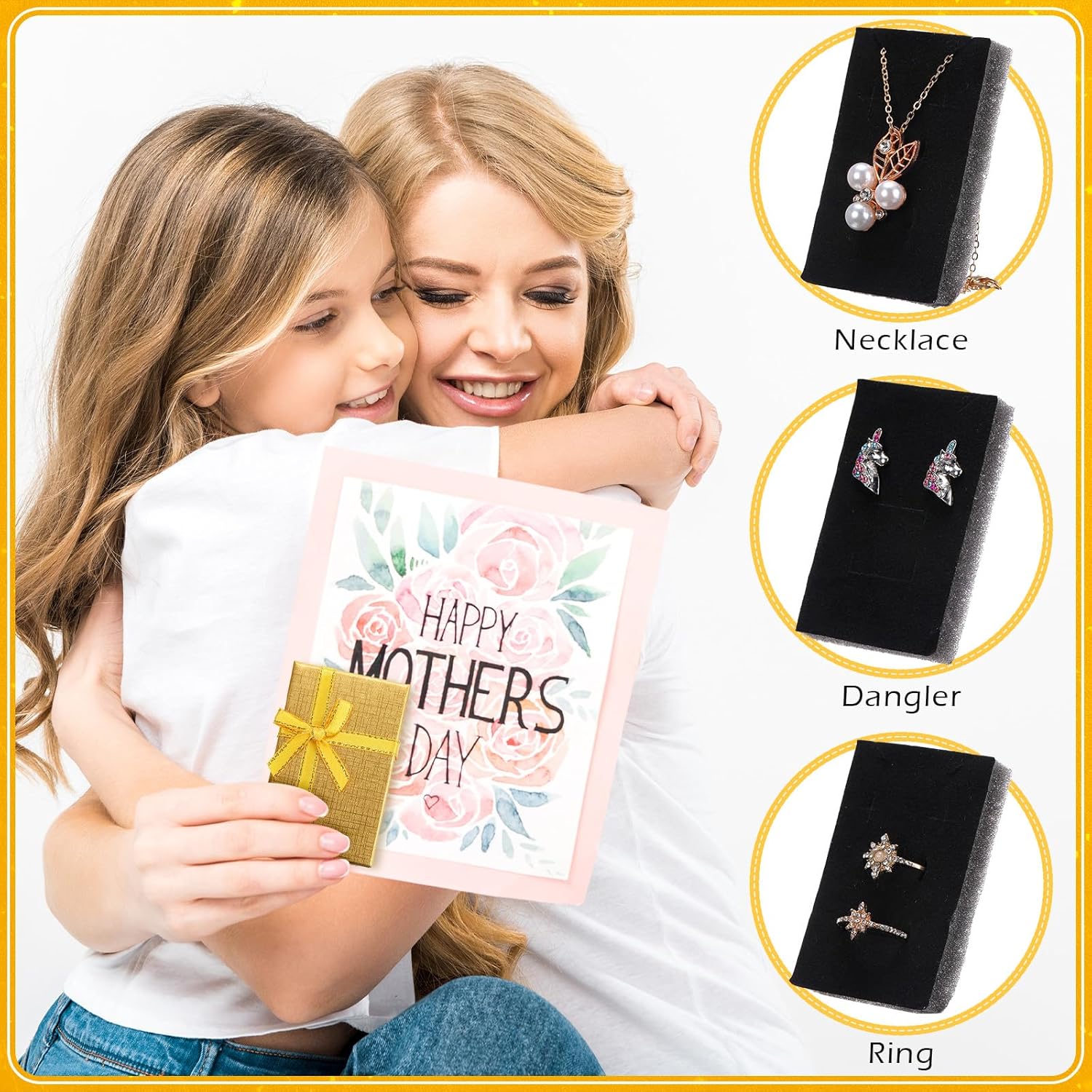 Caja de regalo de joyería, pequeñas cajas de regalo vacías, cajas de joyería de embalaje a granel, cajas de cartón con lazo para anillos, collares,