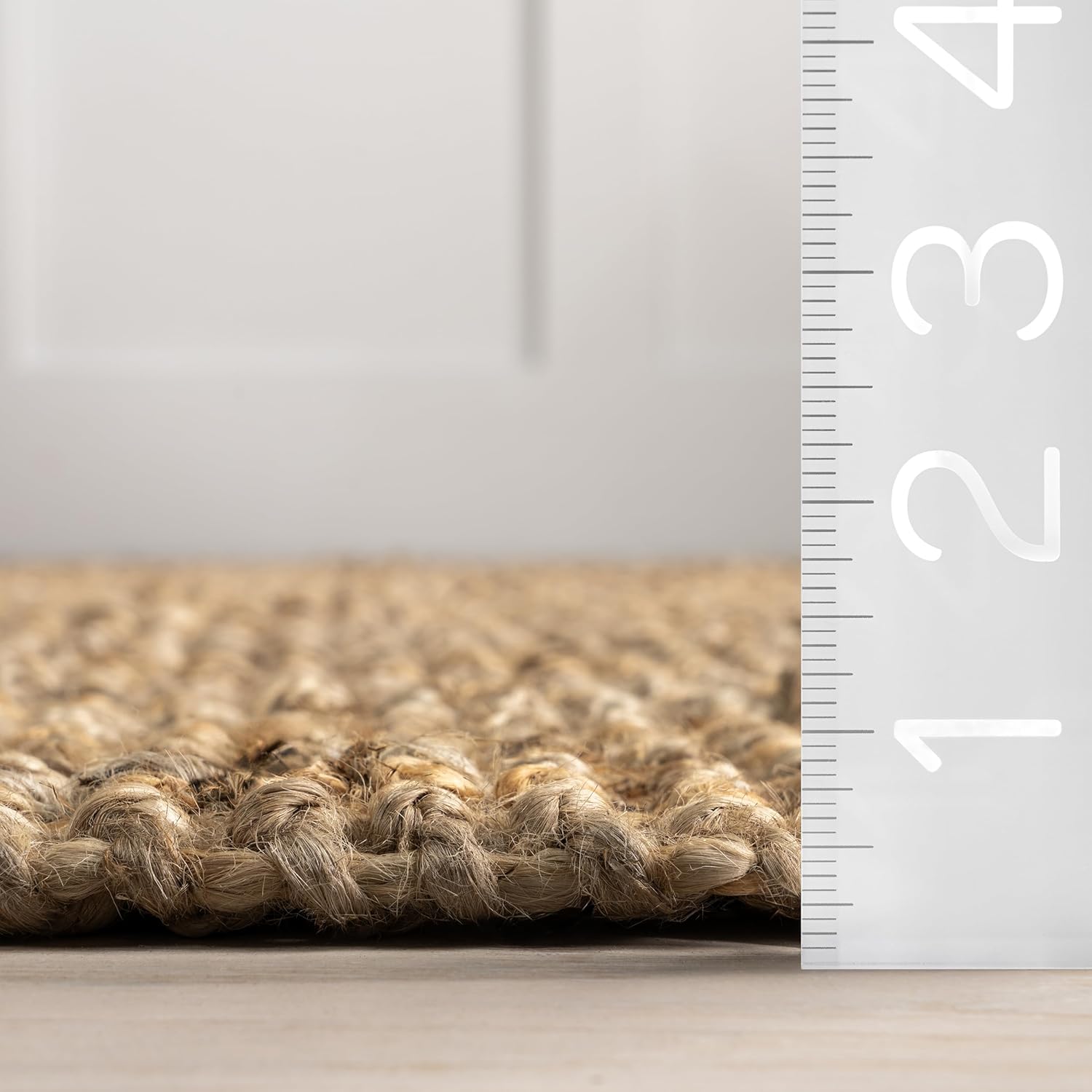 nuLOOM – Alfombra gruesa de yute Daniela Farmhouse de fibra natural, ecológica, hecha a mano, dormitorio, sala de estar, comedor