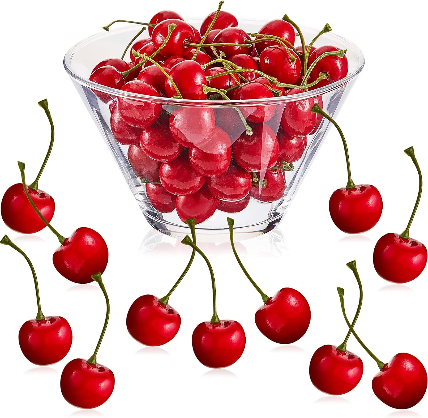 Cerezas falsas, decoraciones de cereza artificial, cerezas, frutas, cerezas, fruta, cereza, modelo de fruta falsa para decoración de fiestas, hogar,