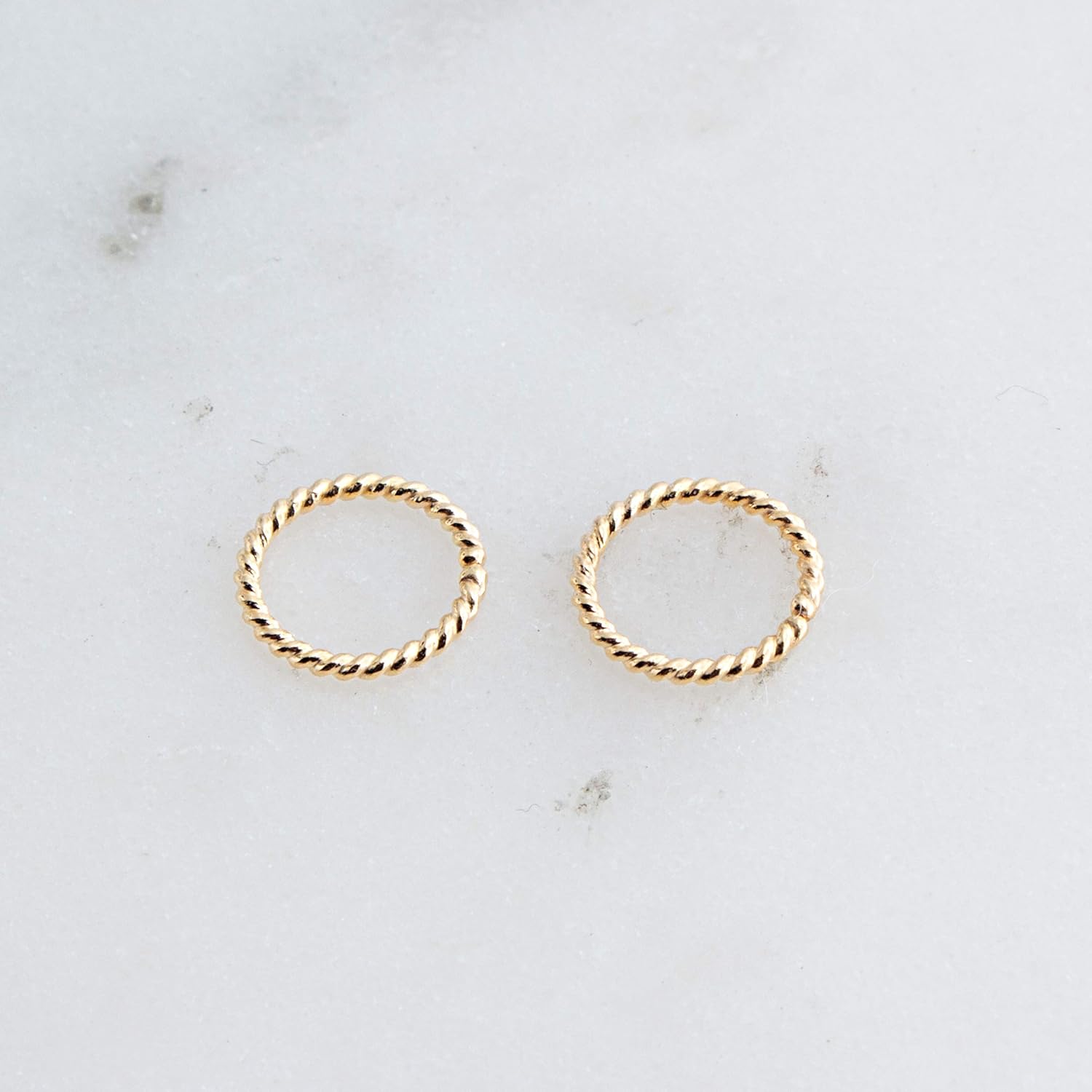 6mm 20 GA Extra Small Hoop Piercing Twisted Gold Filled 20 GA Septum Huggie Cartilage Nose Tragus Earrings (6mm  20 GA, 14K Yellow Gold Filled