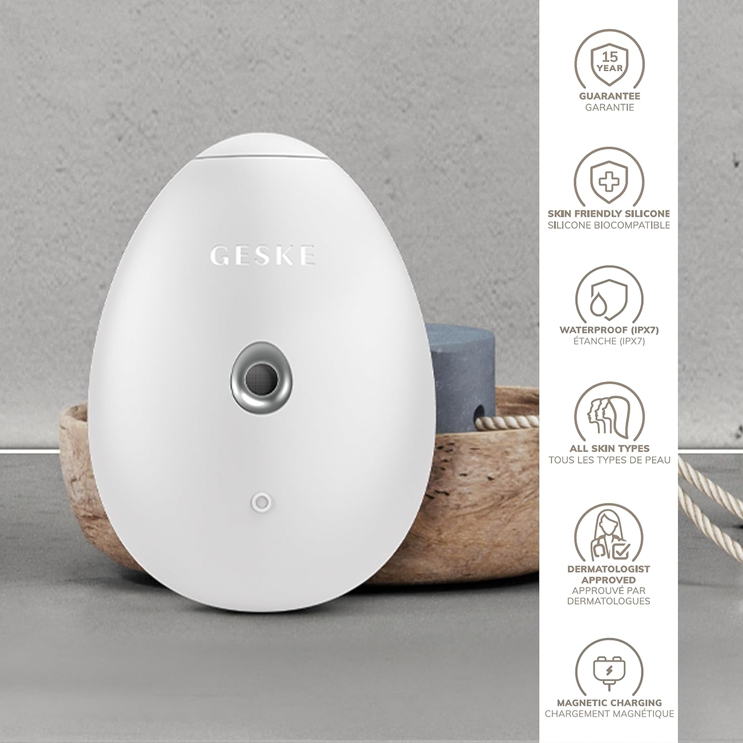 GESKE SmartAppGuided – Refrescante de hidratación facial  4 en 1  Atomizador de agua  Máquina de pulverización hidratante  Rociador facial