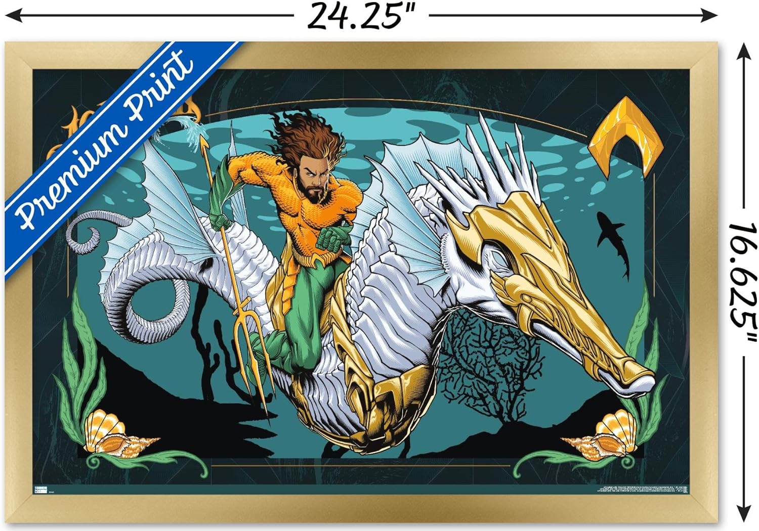 Trends International DC Comics Movie Aquaman y el Reino Perdido – Póster de pared con ilustración de Aquaman, 14.72 x 22.37 pulgadas, versión