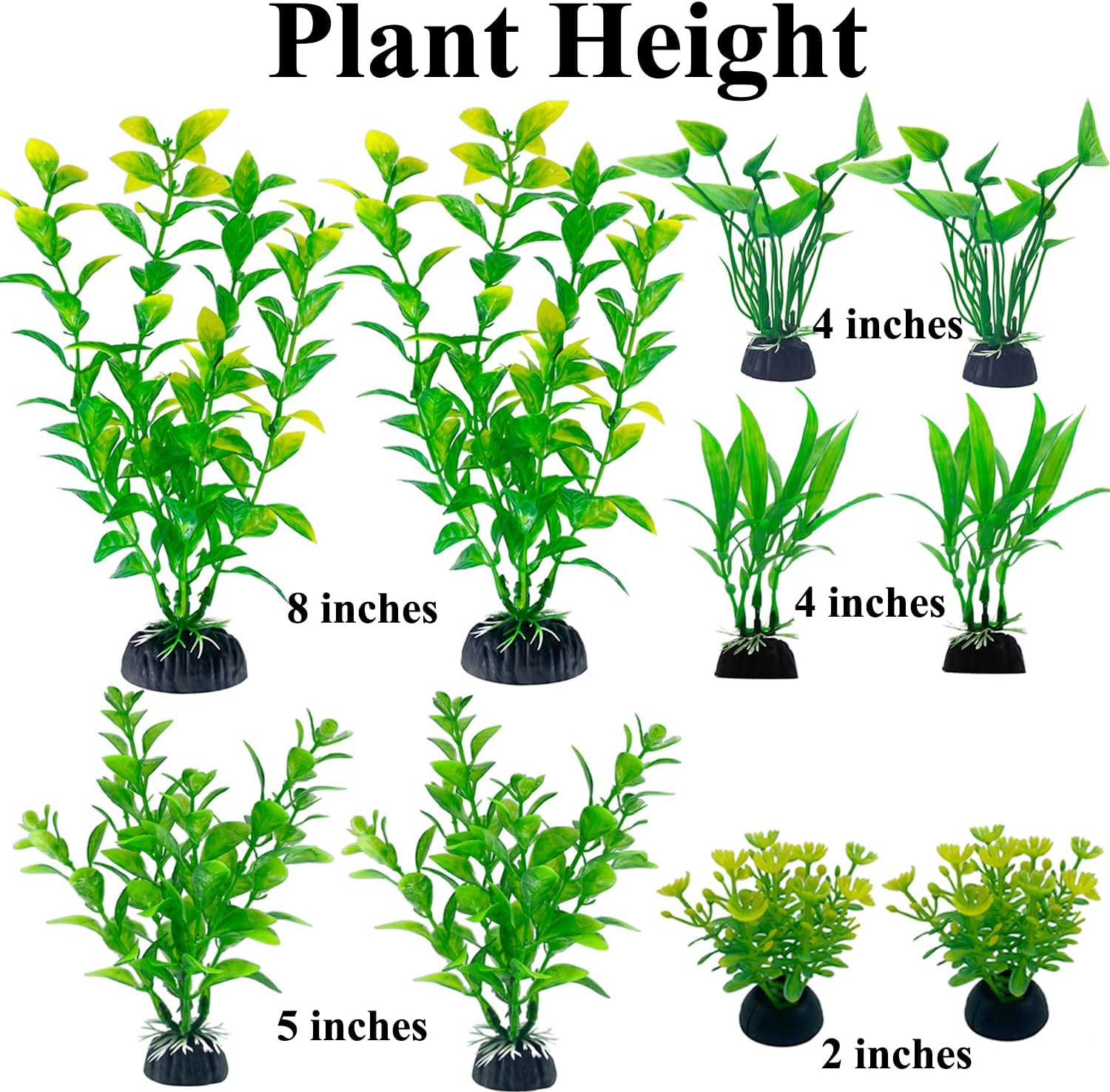 TANOMA Accesorios para pecera, decoración de plantas, plantas artificiales de acuario de plástico para peces, 10 unidades