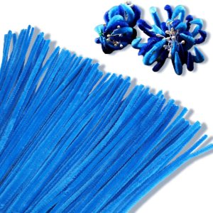 Giwrmu 100 piezas de tallos de felpilla para limpiar pipas azul lago, suministros de manualidades con palos peludos, limpiador de tuberías de Giwrmu 100 piezas de tallos de felpilla para limpiar pipas azul lago, suministros de manualidades con palos peludos, limpiador de tuberías de