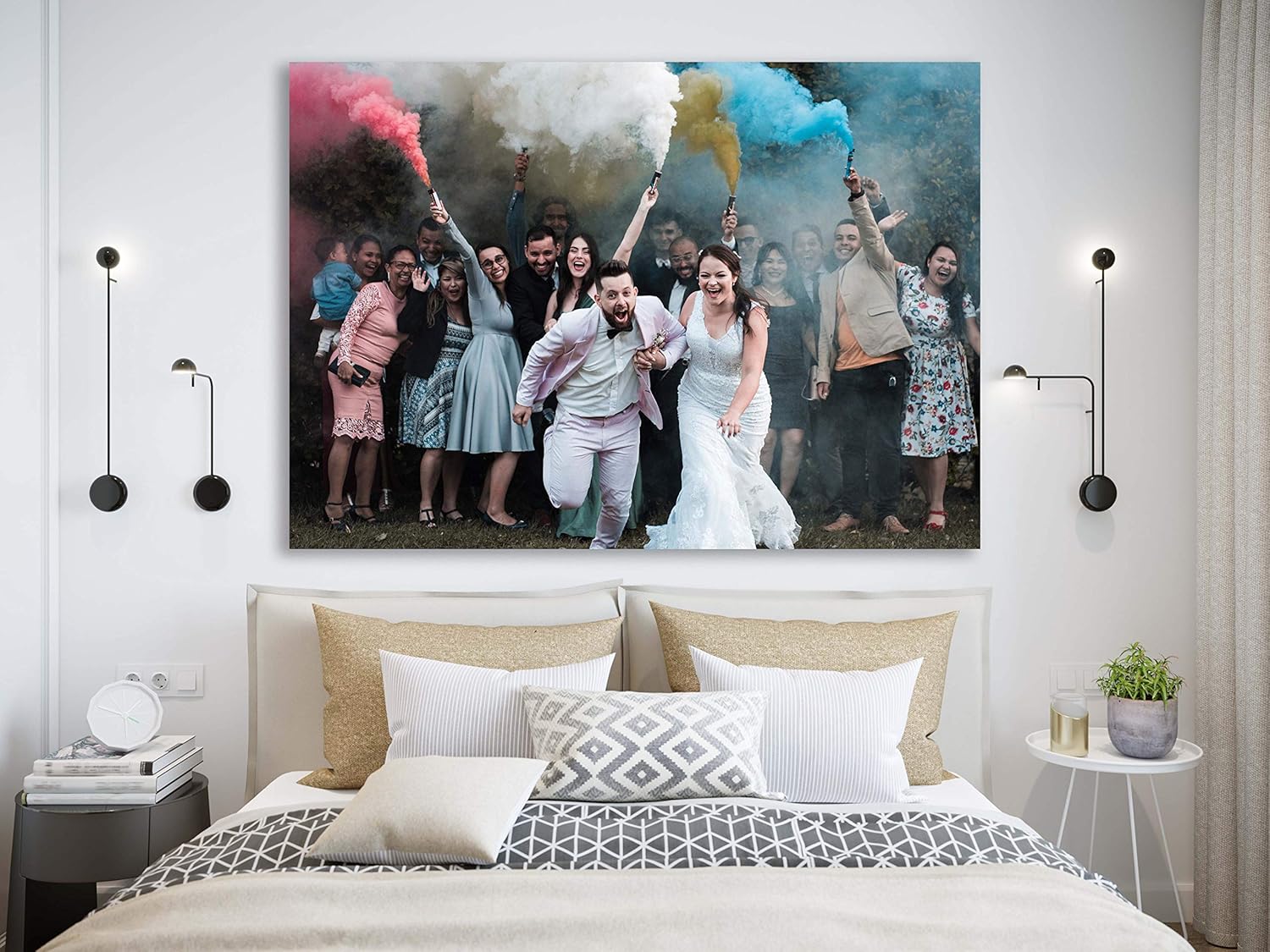 YONICA Impresiones en lienzo personalizadas con tus fotos, para arte de pared personalizado para dormitorio, sala de estar, boda, bebé, mascota,