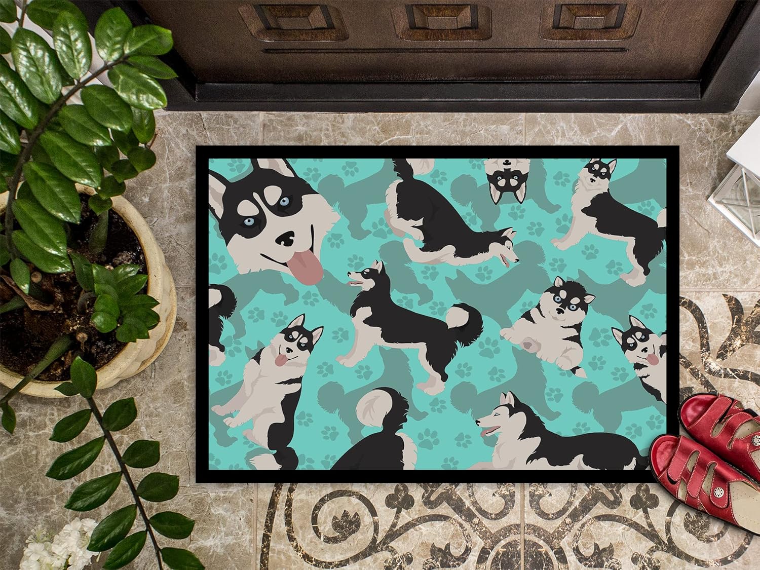 Caroline’s Treasures Tapete siberiano Husky para interiores o exteriores, 24 x 36 pulgadas