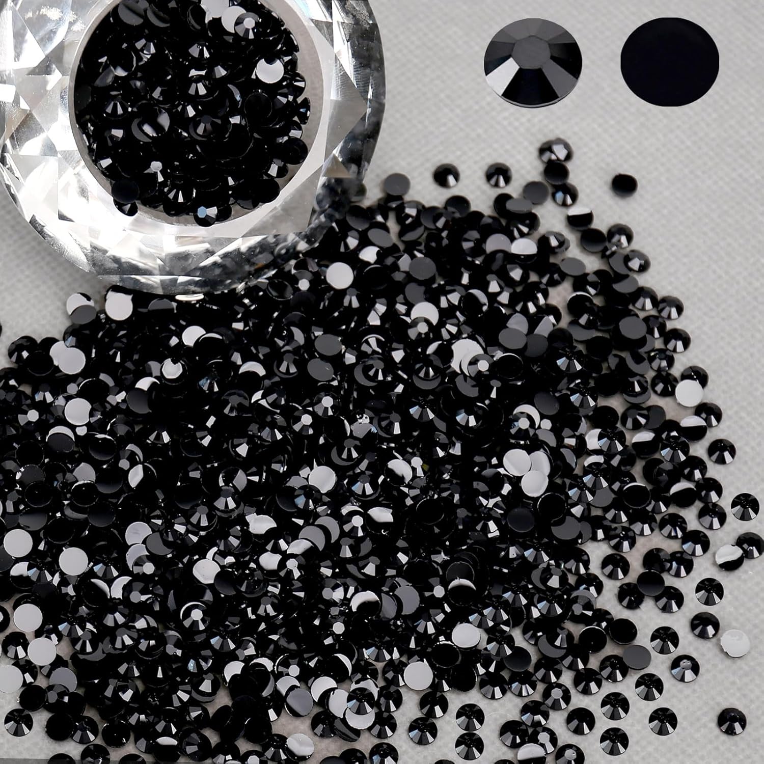 Bolsas al por mayor 5000 unidades de diamantes de imitación de resina de 0.118 in con parte trasera plana, diamantes de imitación de resina redonda