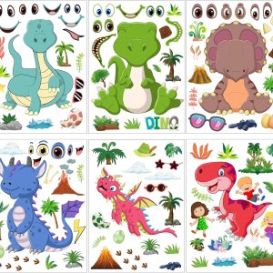 24 hojas de calcomanías de dinosaurio para niños, haz tus propias calcomanías de dinosaurio, calcomanías de dinosaurio para actividades escolares, 24 hojas de calcomanías de dinosaurio para niños, haz tus propias calcomanías de dinosaurio, calcomanías de dinosaurio para actividades escolares,
