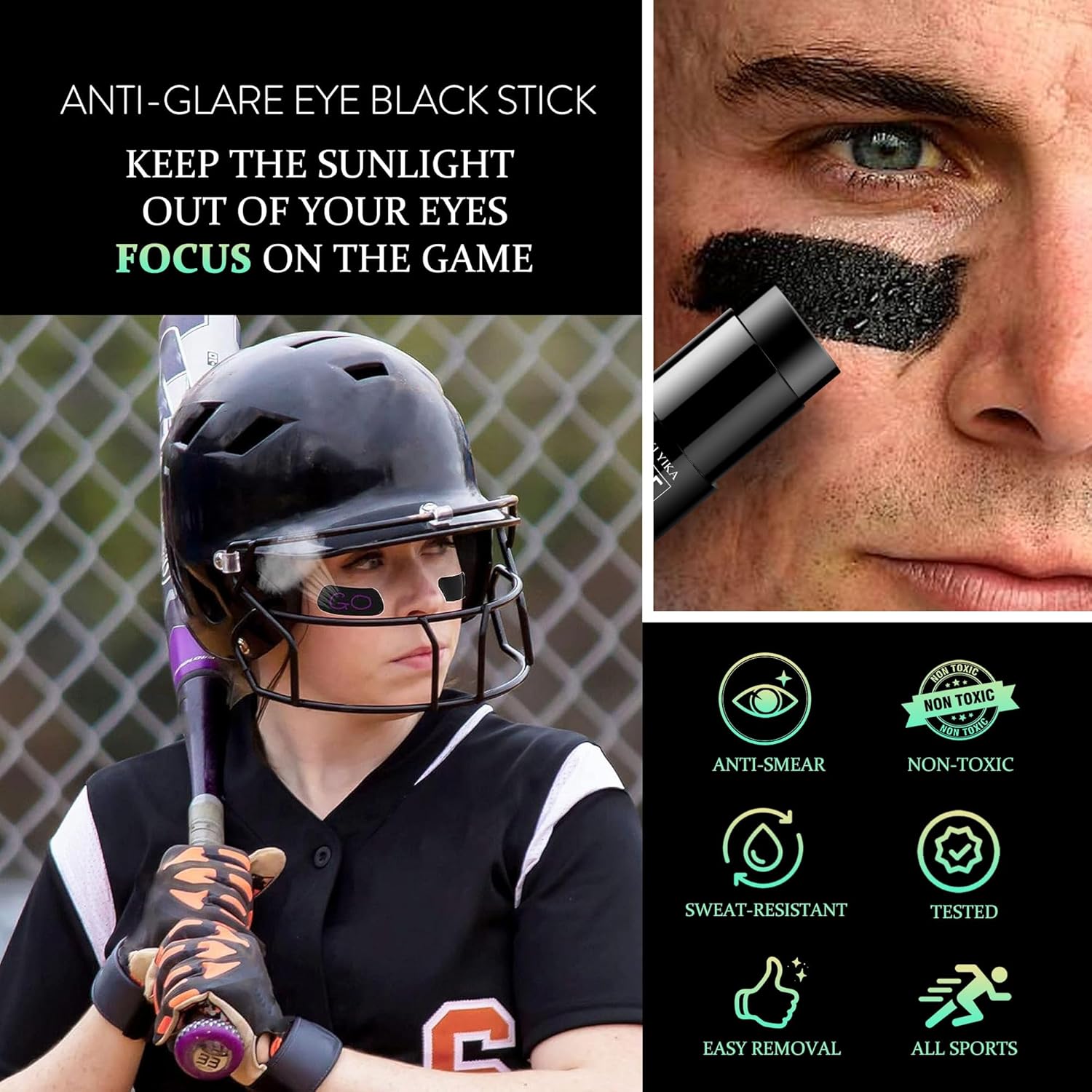 Palo de pintura blanca para rostro y cuerpo, palitos negros para deportes, maquillaje SFX no tóxico para esqueleto fantasma, disfraz de Halloween,