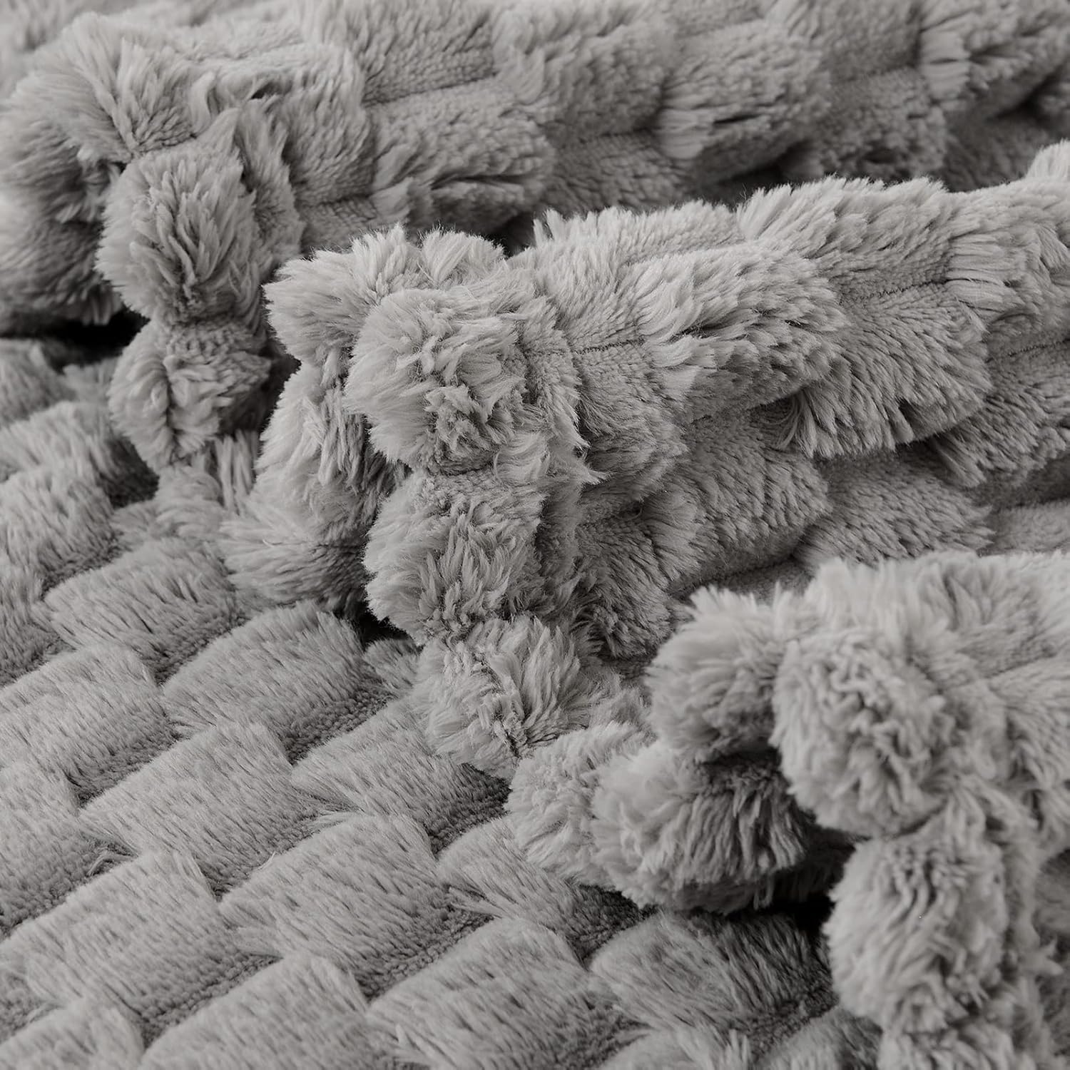 FY FIBER HOUSE Manta de forro polar para sofá, de 10.58 ozm, súper suave, mullida, para sofá de oficina, 50 x 60 pulgadas, color gris claro