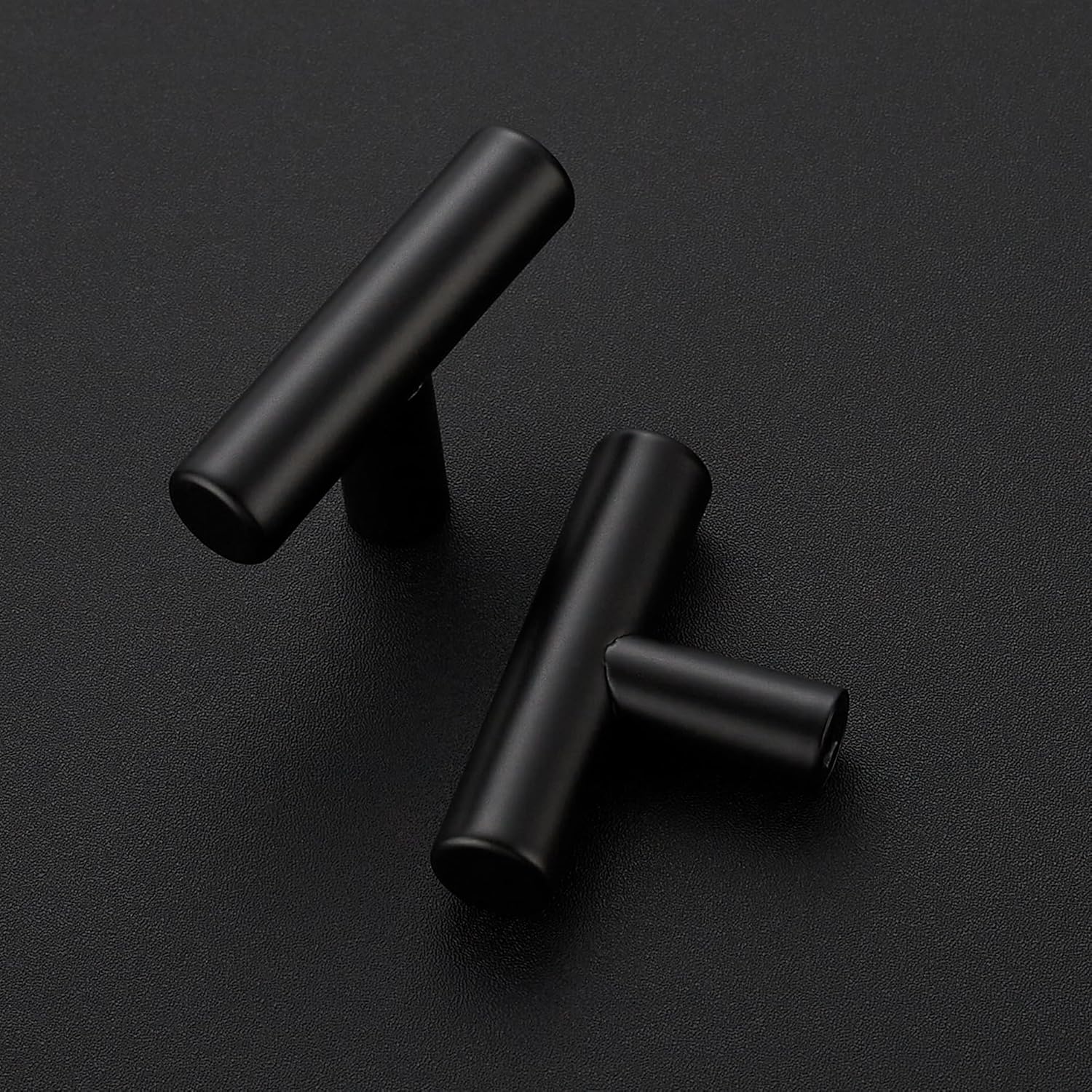 Paquete de 5 pomos negros mate para gabinete, pomos de gabinete de cocina, tiradores negros para gabinetes de cocina, cajones, pomos de tocador de
