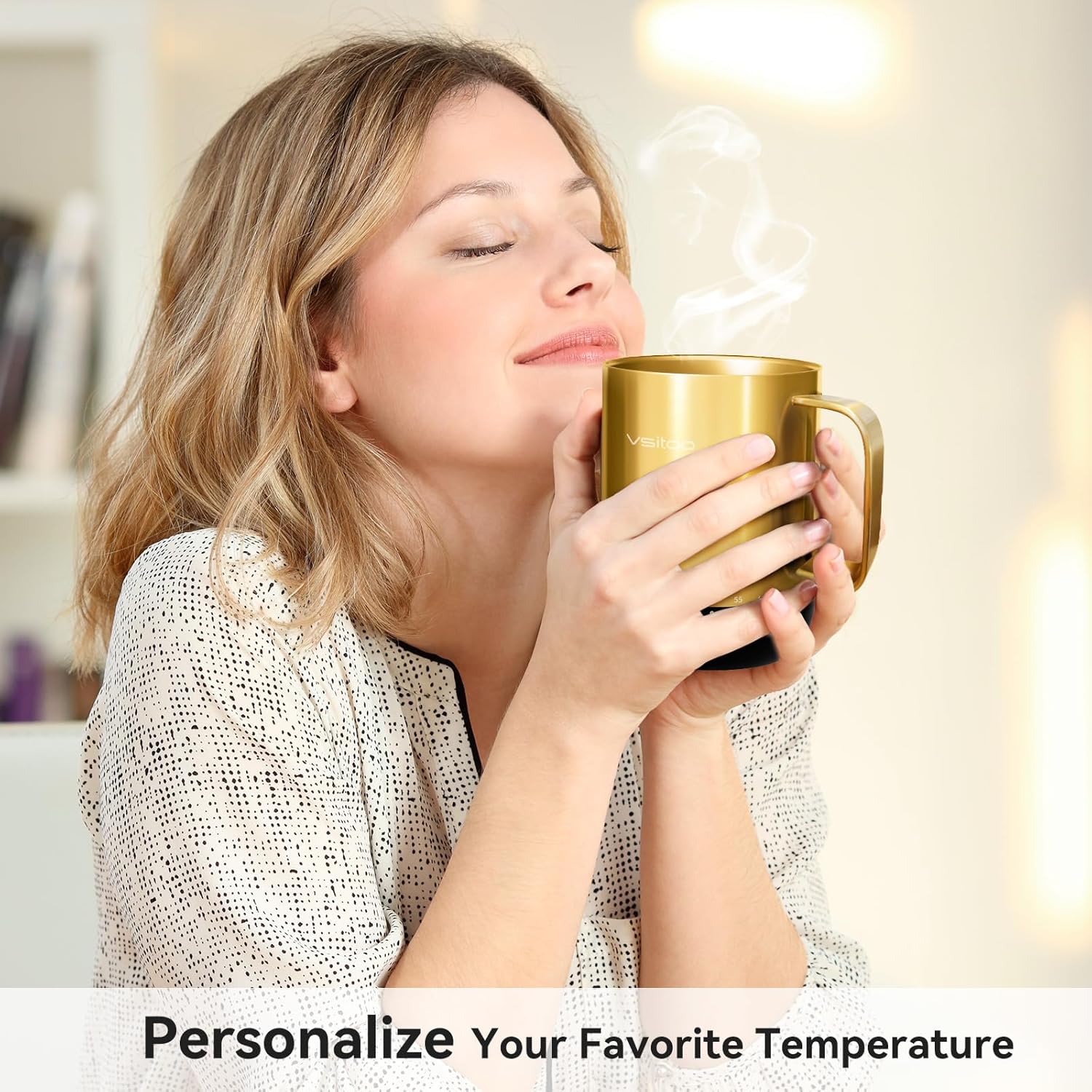 VSITOO S3PRO – Taza de café térmica con control de temperatura, 14 onzas, taza de viaje inteligente con calentador de café controlado manual y por