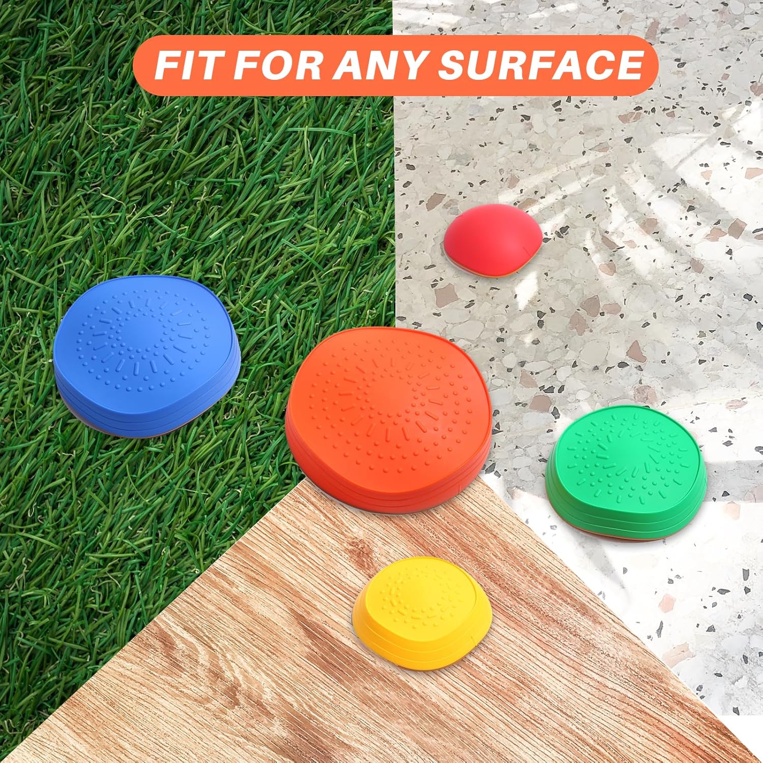 Escalones de equilibrio para niños pequeños Carrera de obstáculos  5 juguetes duraderos para exteriores, piedras sensoriales para mejorar la