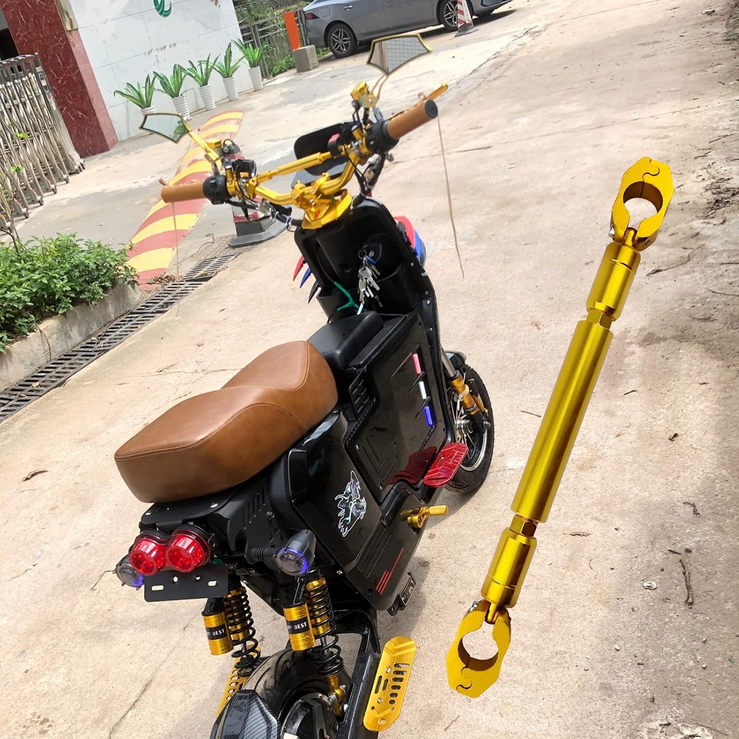 Barra de equilibrio de motocicleta, soporte universal de mango de motocicleta de 0.866 in, aleación de aluminio, barra de manillar de motocicleta,